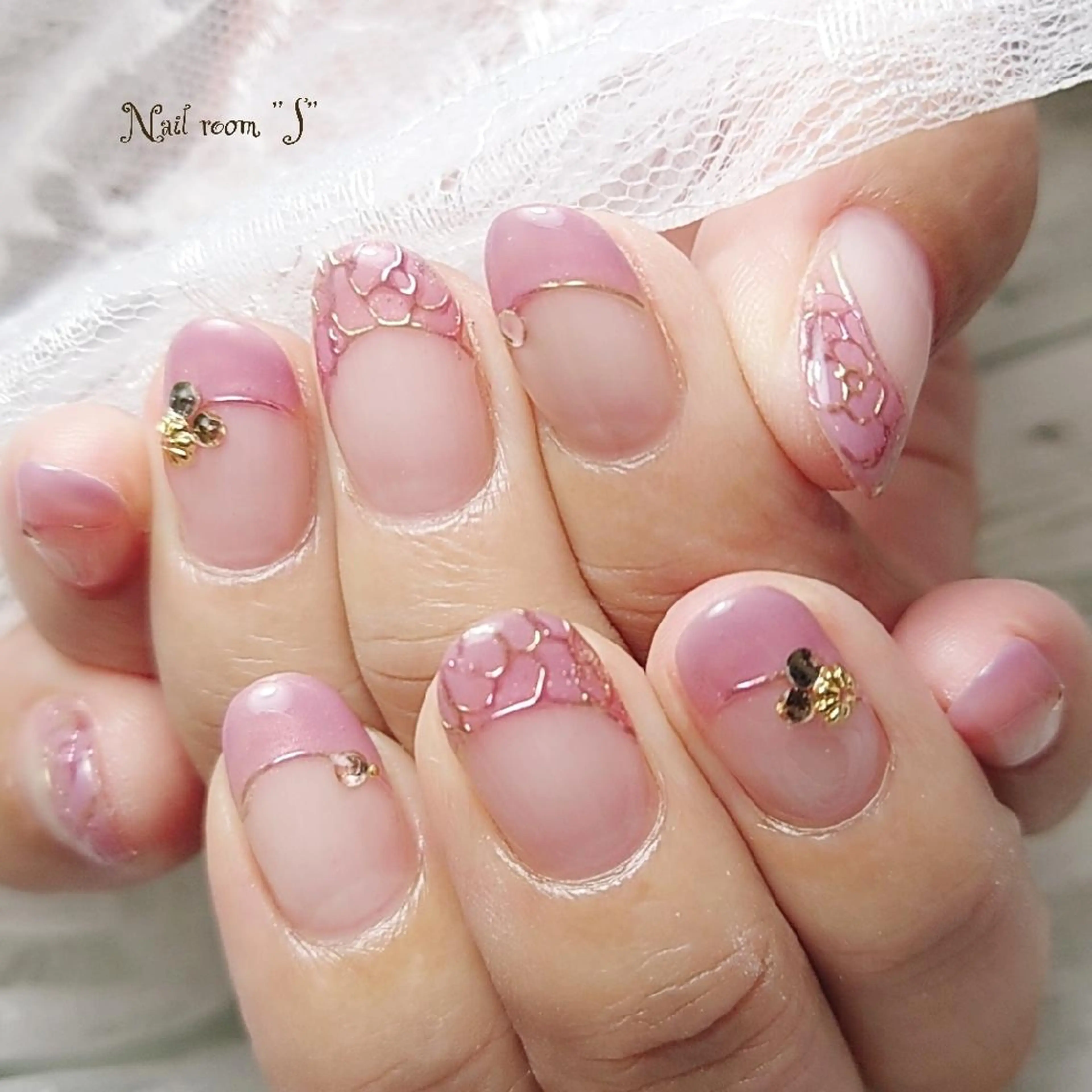 ネイル フレンチネイル レース Nail room  "S"  SAKAIのネイルデザイン