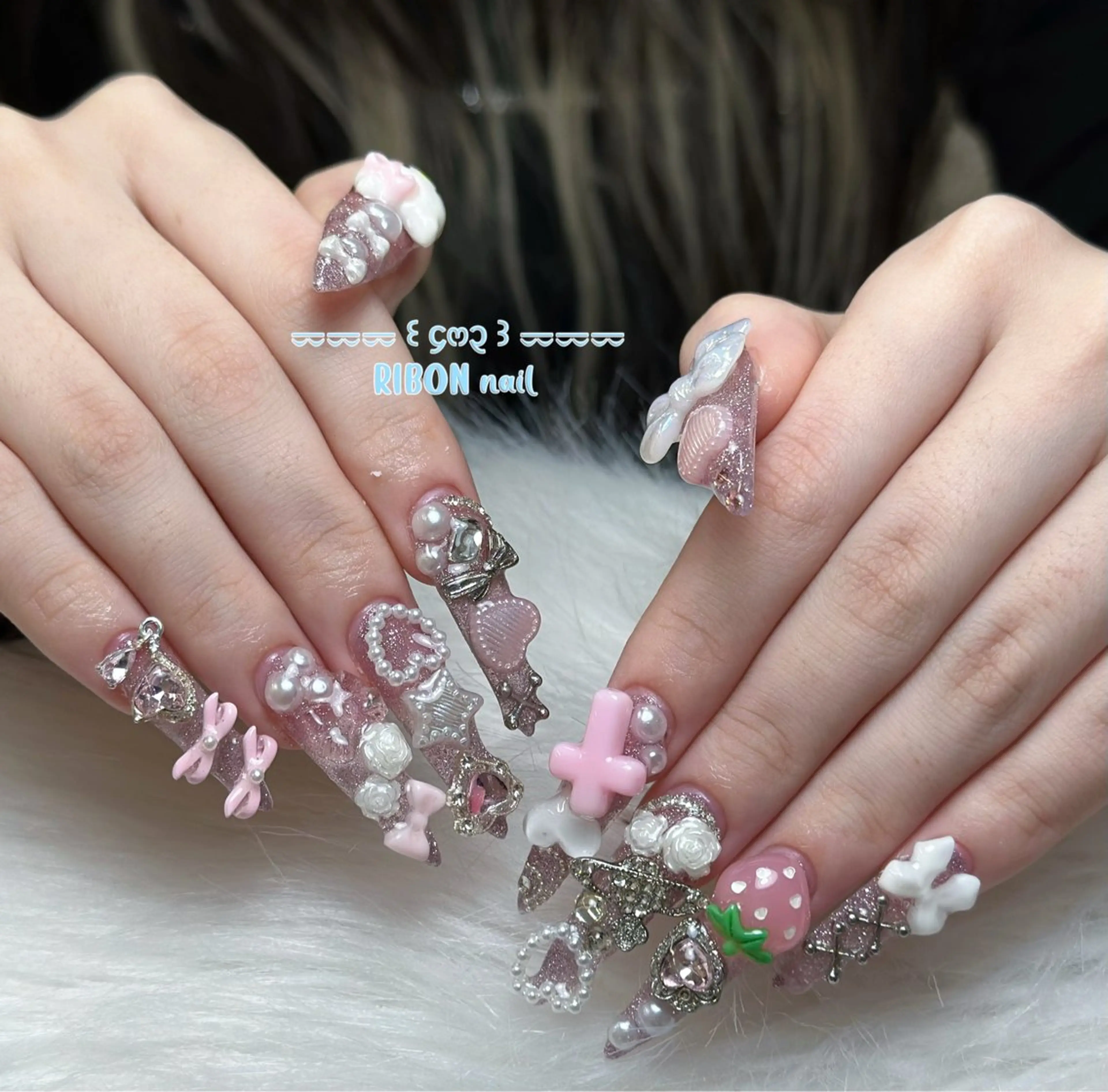 [XLチップ] 💕デザインアートやり放題＋ゴテゴテパーツつけ放題 🌟💎✨の写真