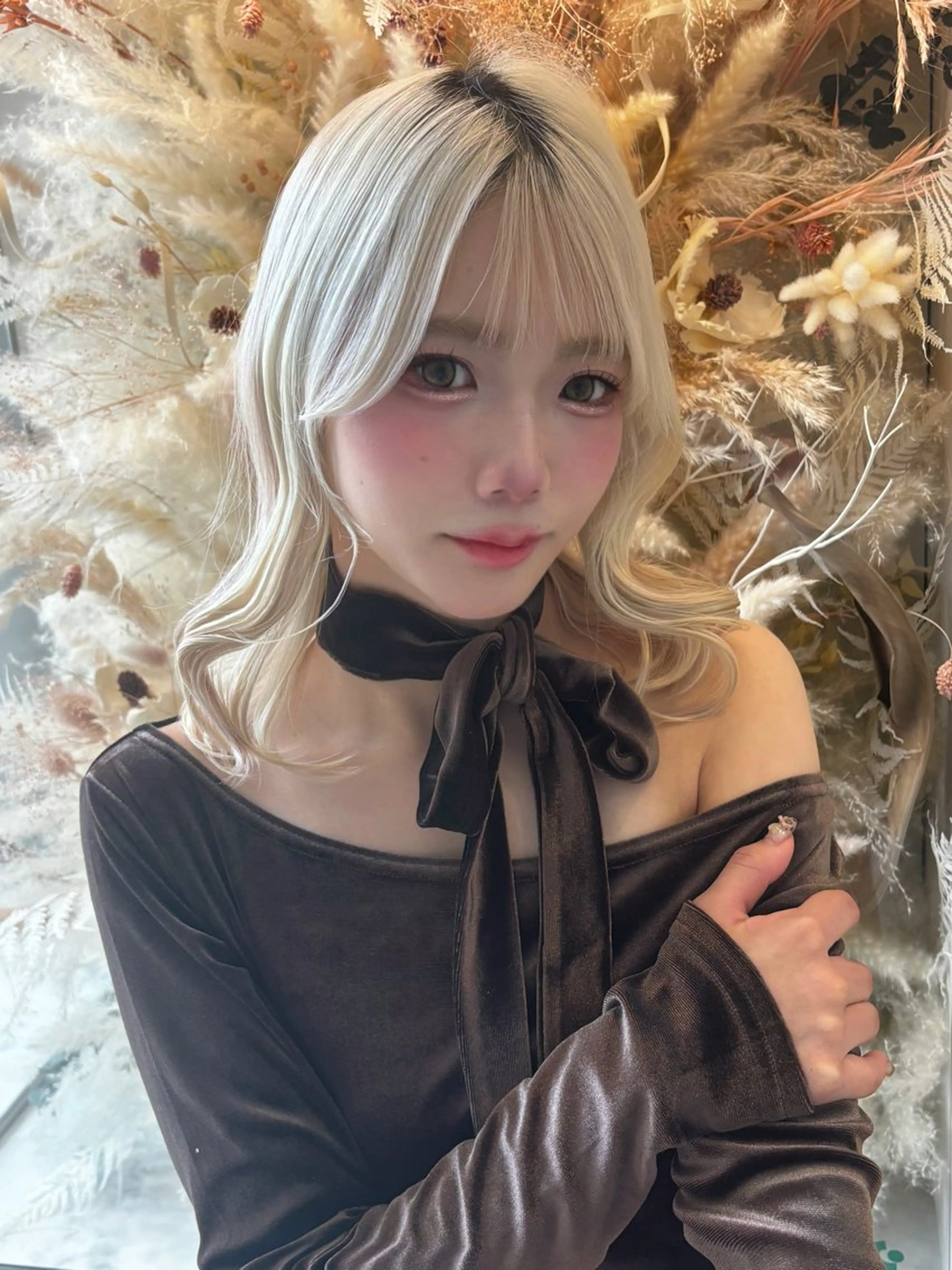 セミロング カラー パーマ ヘアアレンジ ヘアセット 🤍韓国風/艶髪🤍 鳥越美羽のヘアスタイル