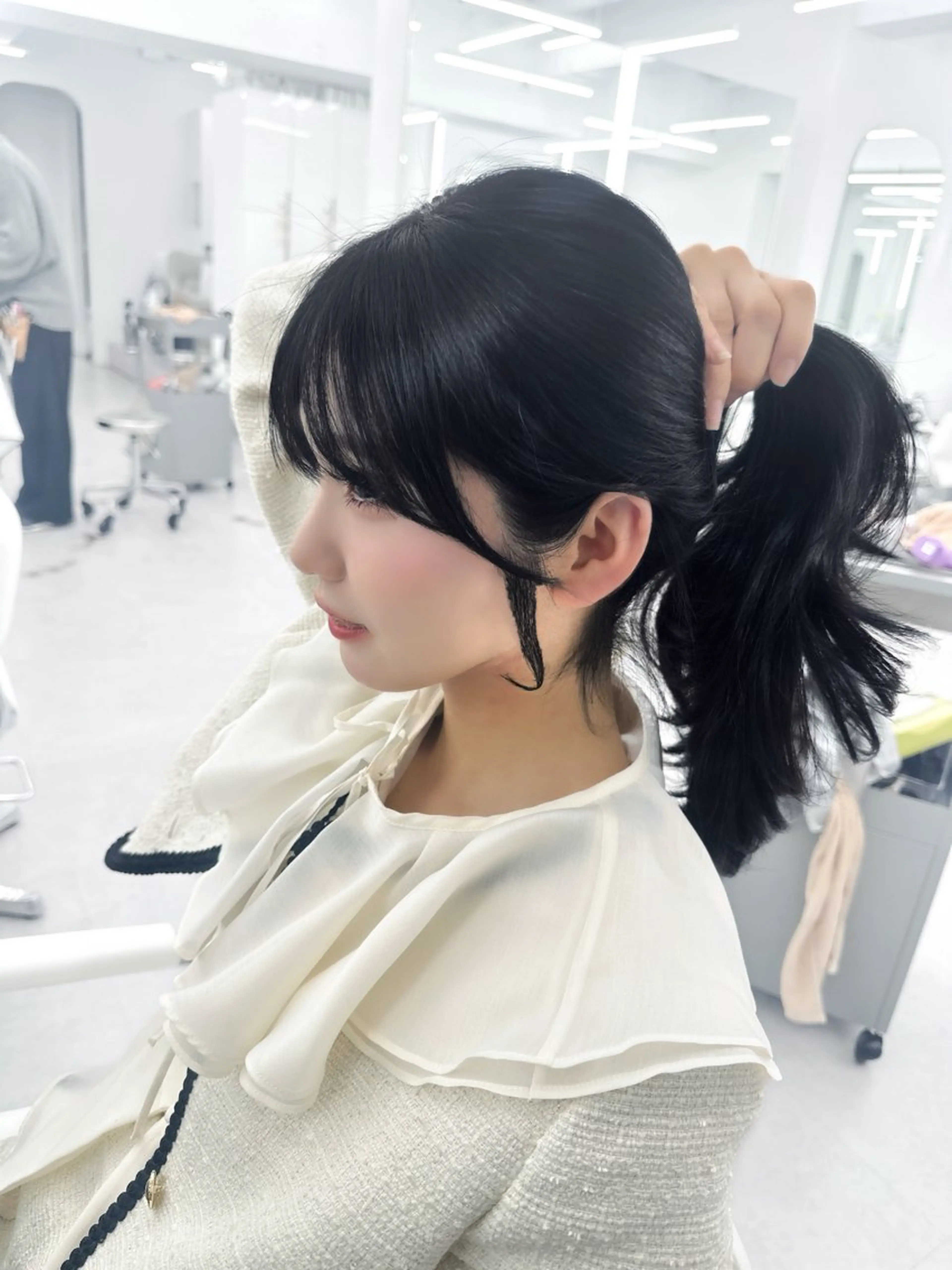 ミディアム カラー 韓国風ヘア レイヤーカット カット ヘアカラー トリートメント 顔周り特化/韓国ヘア /レイヤー/吉野幸大のヘアスタイル