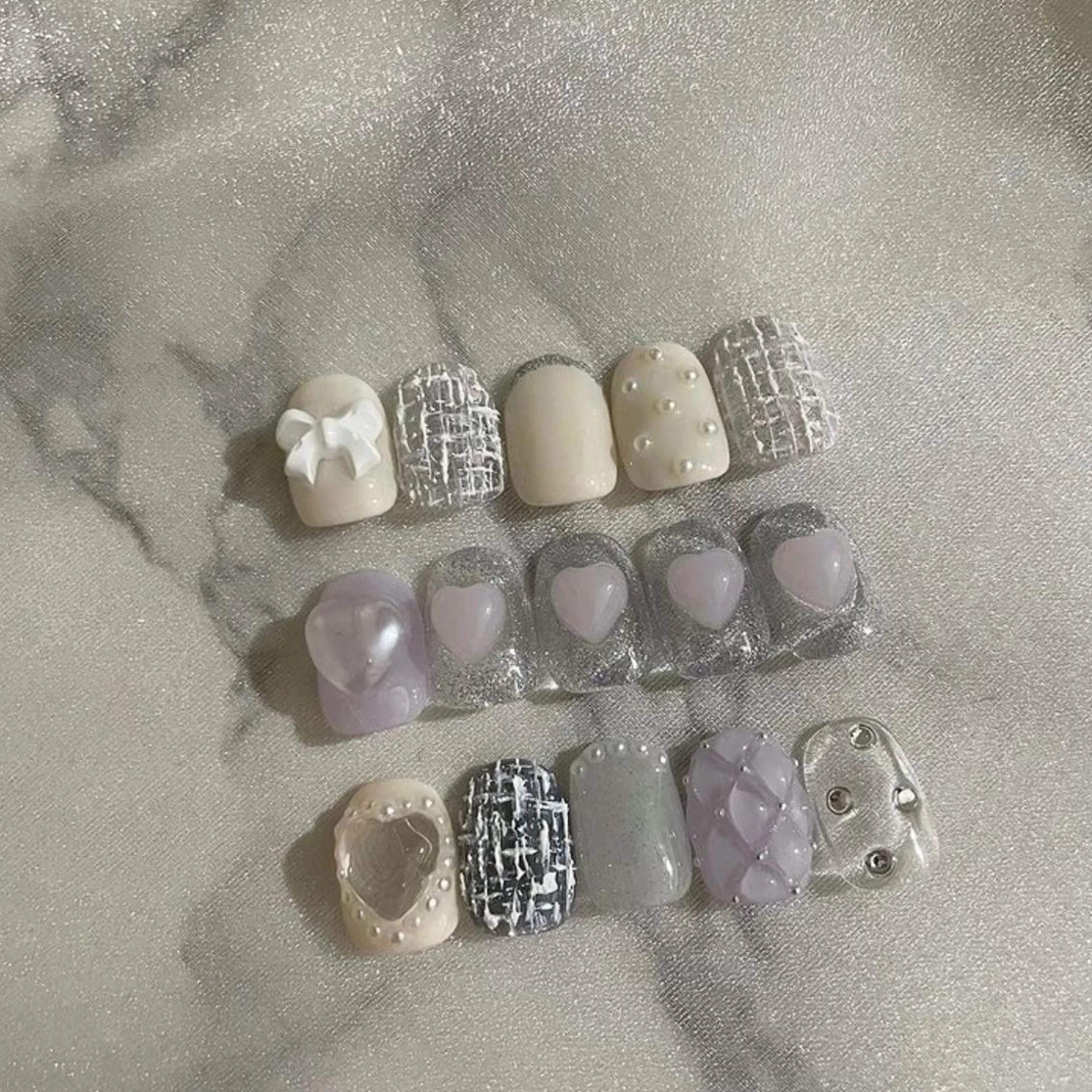 ネイル フラッシュネイル フレンチネイル ガーリー ハート ぷっくりネイル ハンドネイル ハンドケア lyly.nail所属・lylynail YUUKAのネイルデザイン