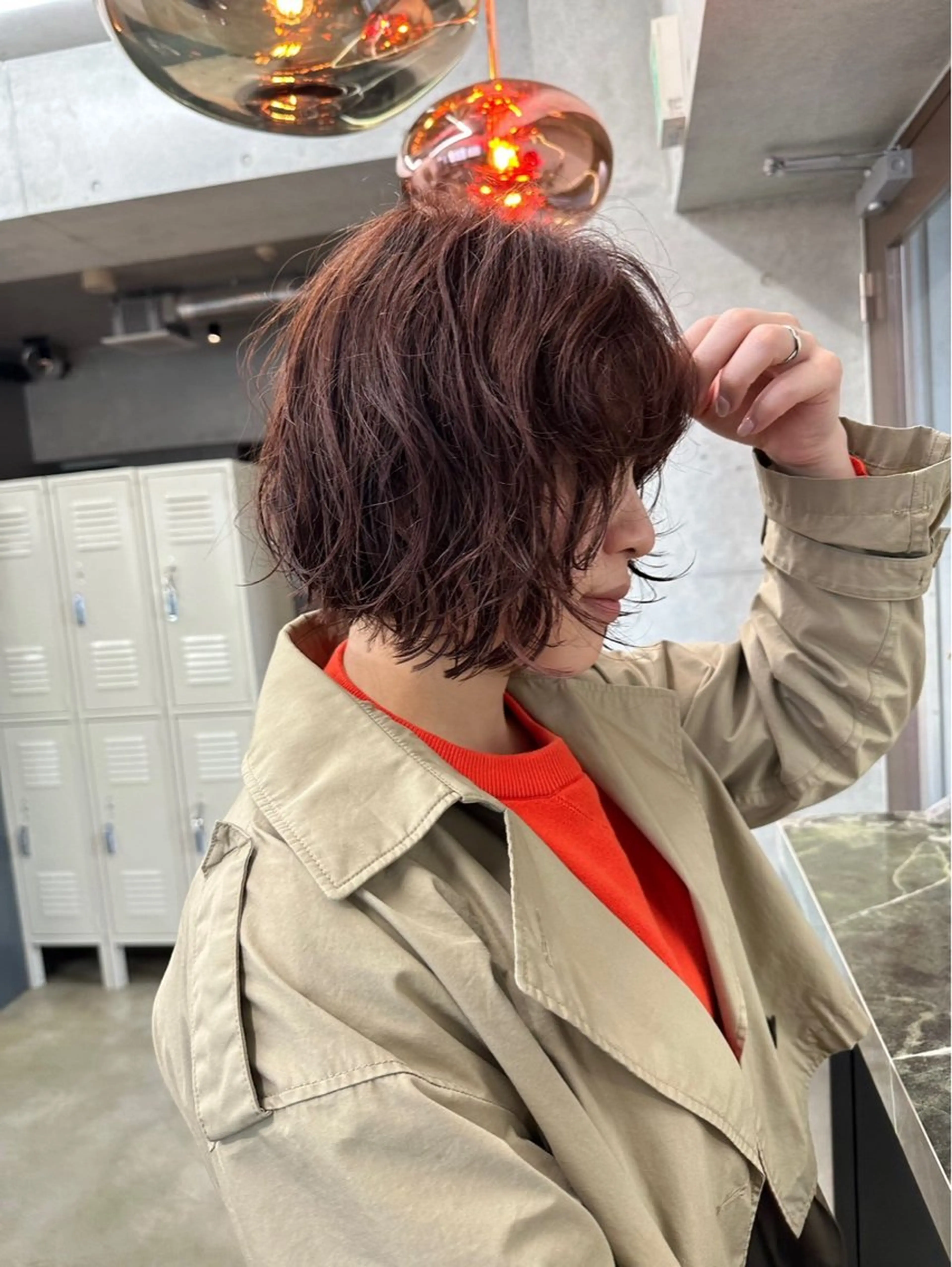 ショート カラー パーマ 透け感カラー 🌱いわさきのヘアスタイル