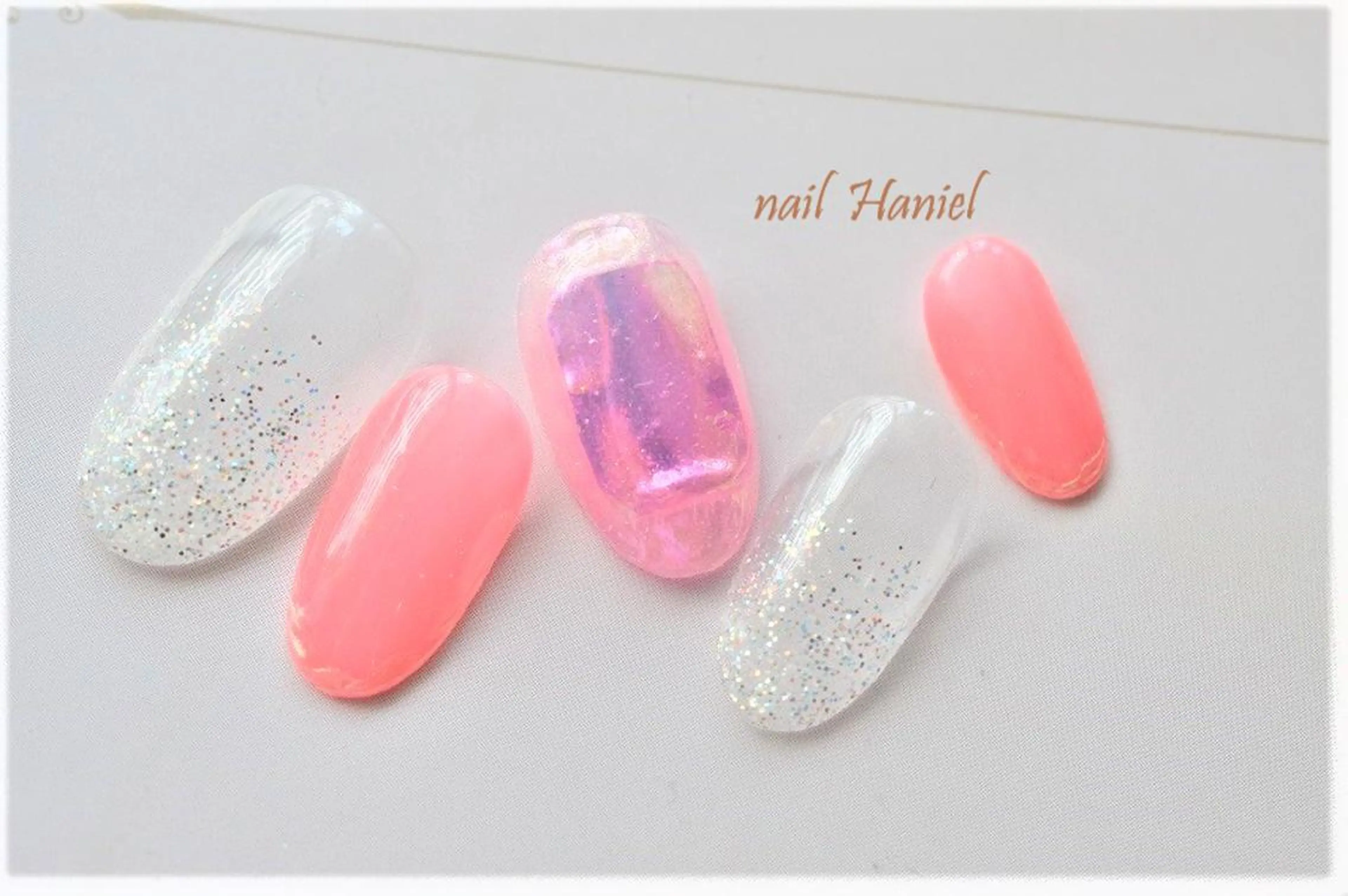 ネイル アートネイル フットネイル ジェルネイル 氷ネイル・うるうるネイル nail Haniel所属・半蔵門サロンハニエル 魅神 ちよのネイルデザイン
