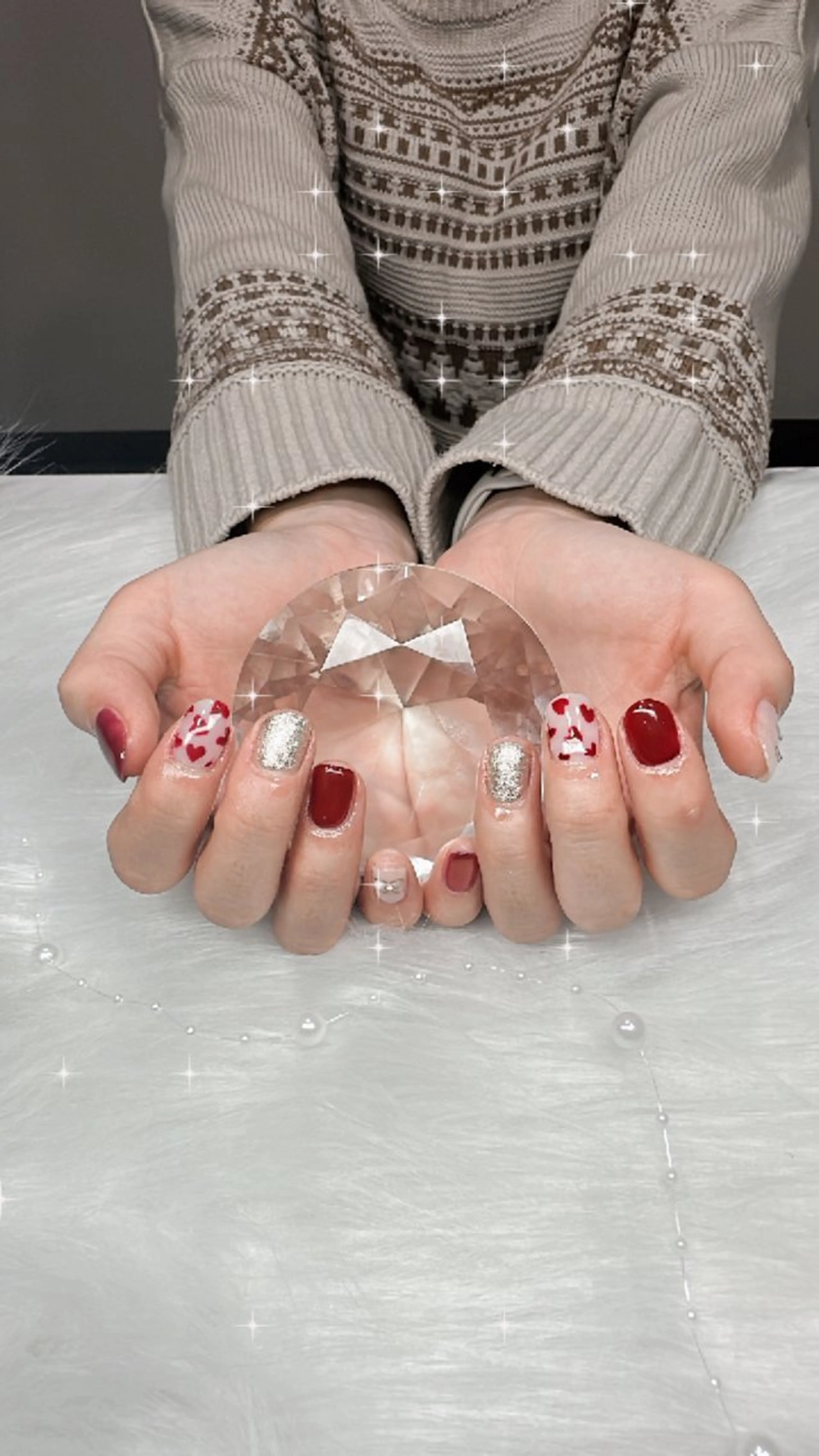 ネイル 冬ネイル クリスマス ハンドネイル 中西 美羽のネイルデザイン