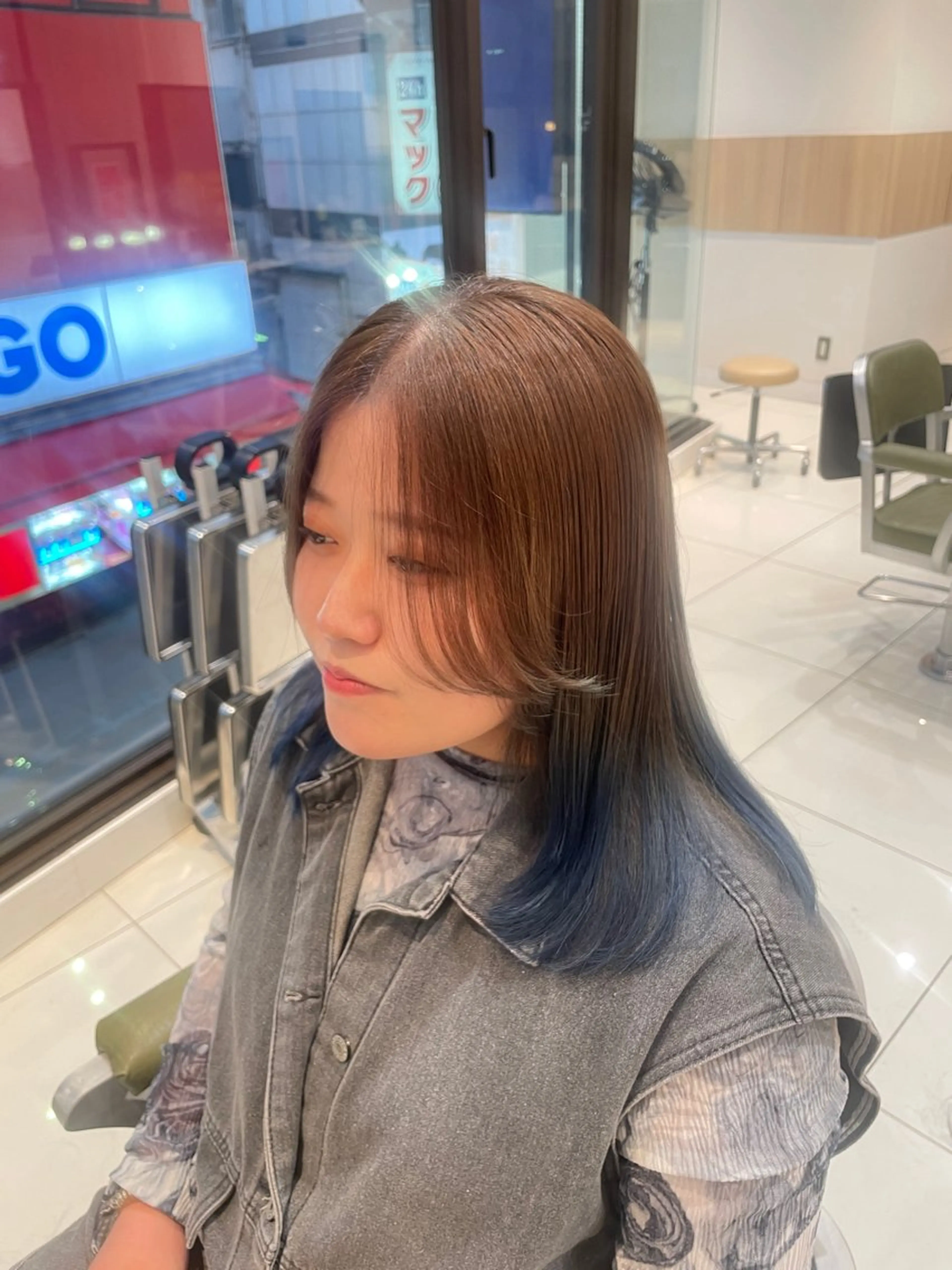 カラー ブリーチ デザインカラー ダブルカラー /透明感カラーRioのヘアスタイル