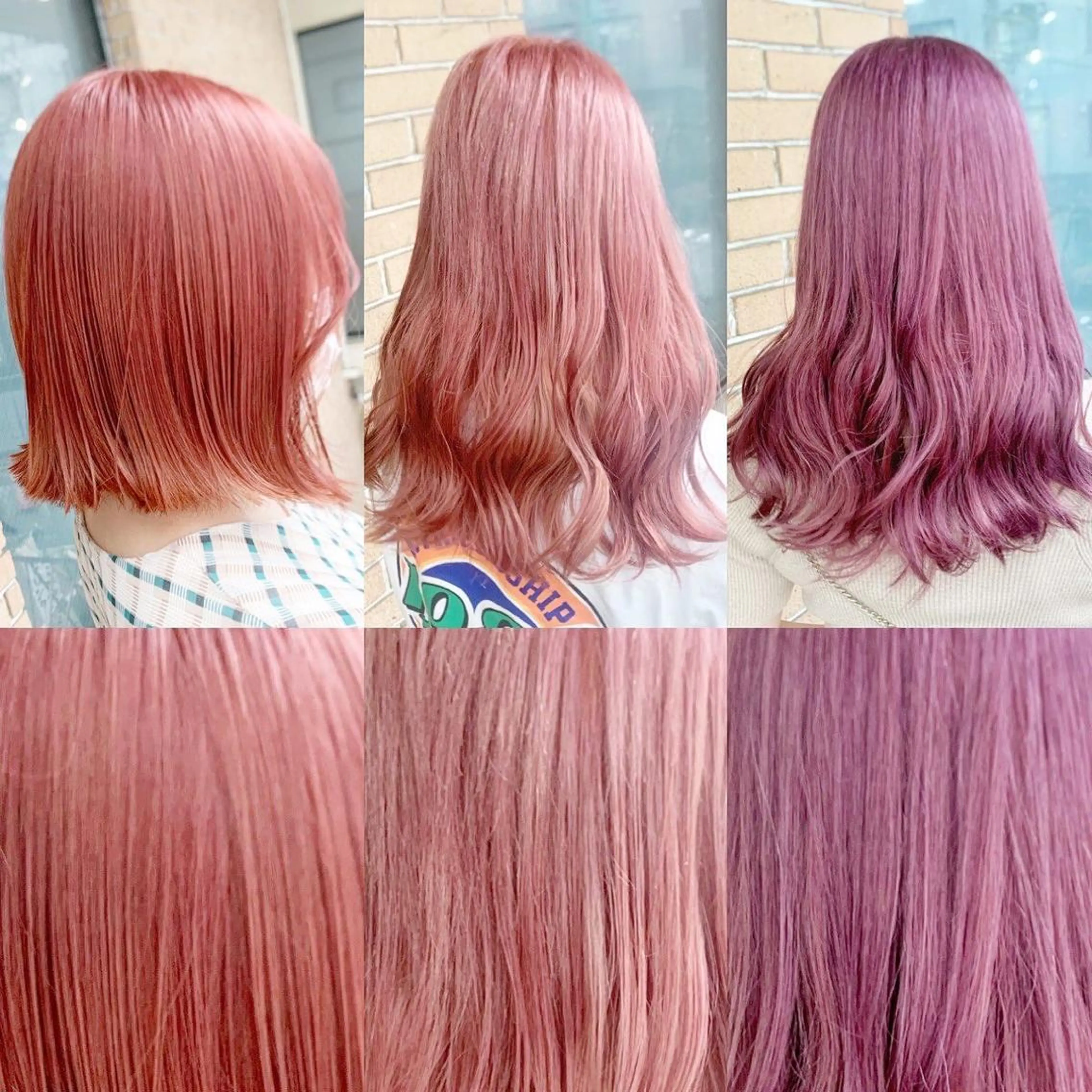 セミロング カラー ヘアアレンジ ブリーチ ヘアカラー ピンクカラー🩷 ヘアセットＮＯ.1のヘアスタイル