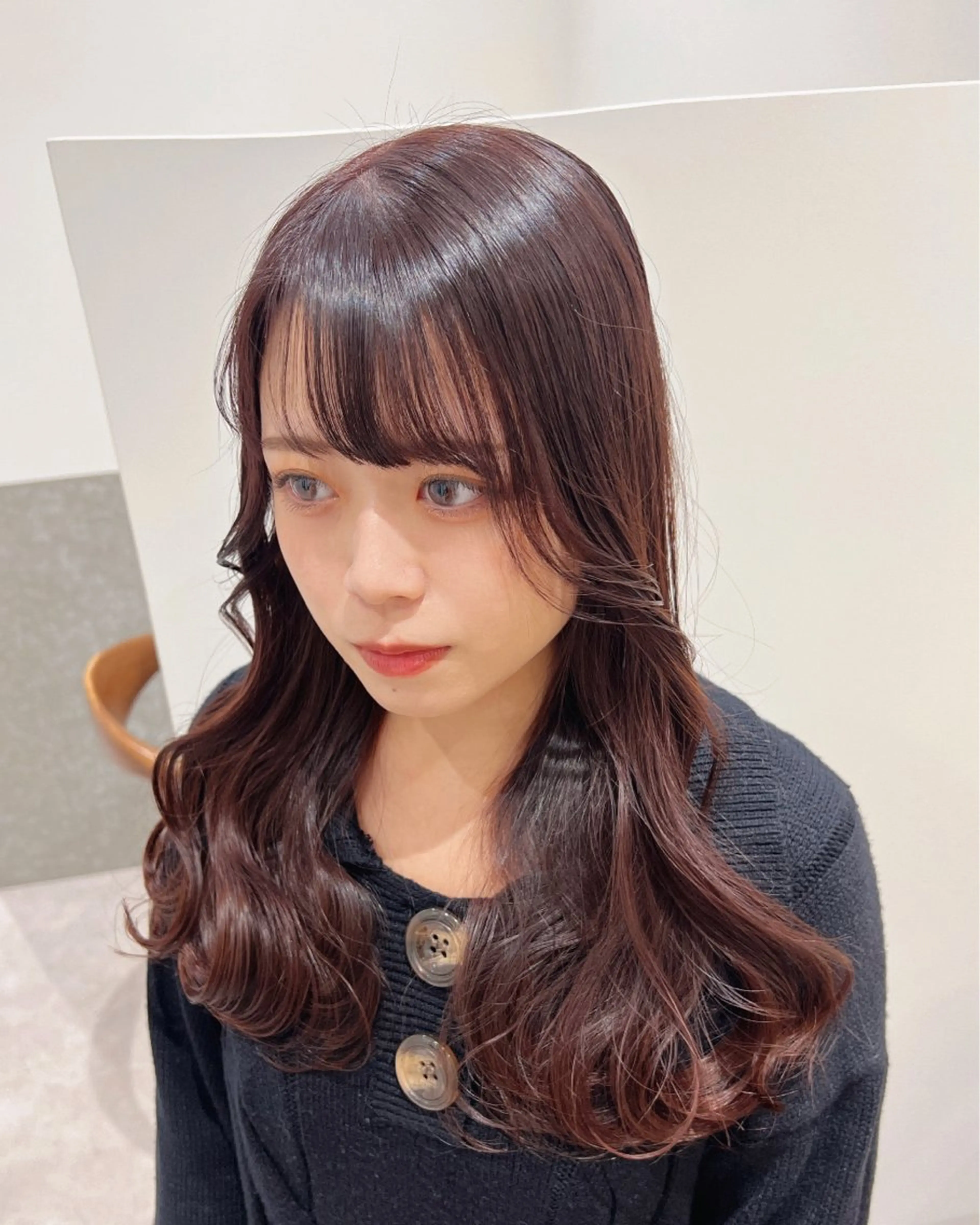 セミロング カラー ブラウンカラー レッドカラー レッドブラウン マツエクmarry池袋所属・マツエクモデル無料 marry 池袋秦のマツエク・マツパデザイン