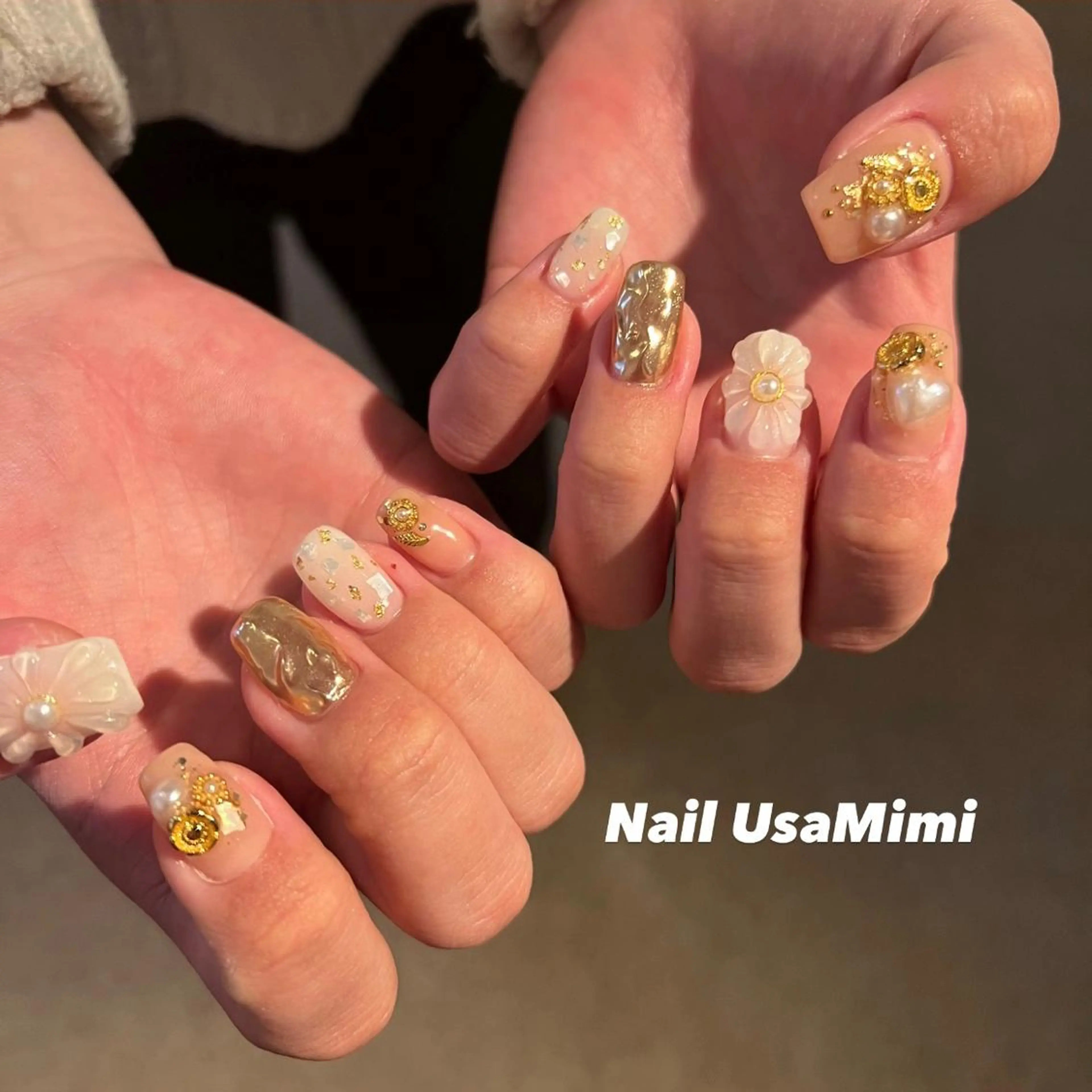 ネイル 成人式 フットネイル ジェルネイル マグネットネイル 持ち込み 本町ネイルNail UsaMimiのネイルデザイン