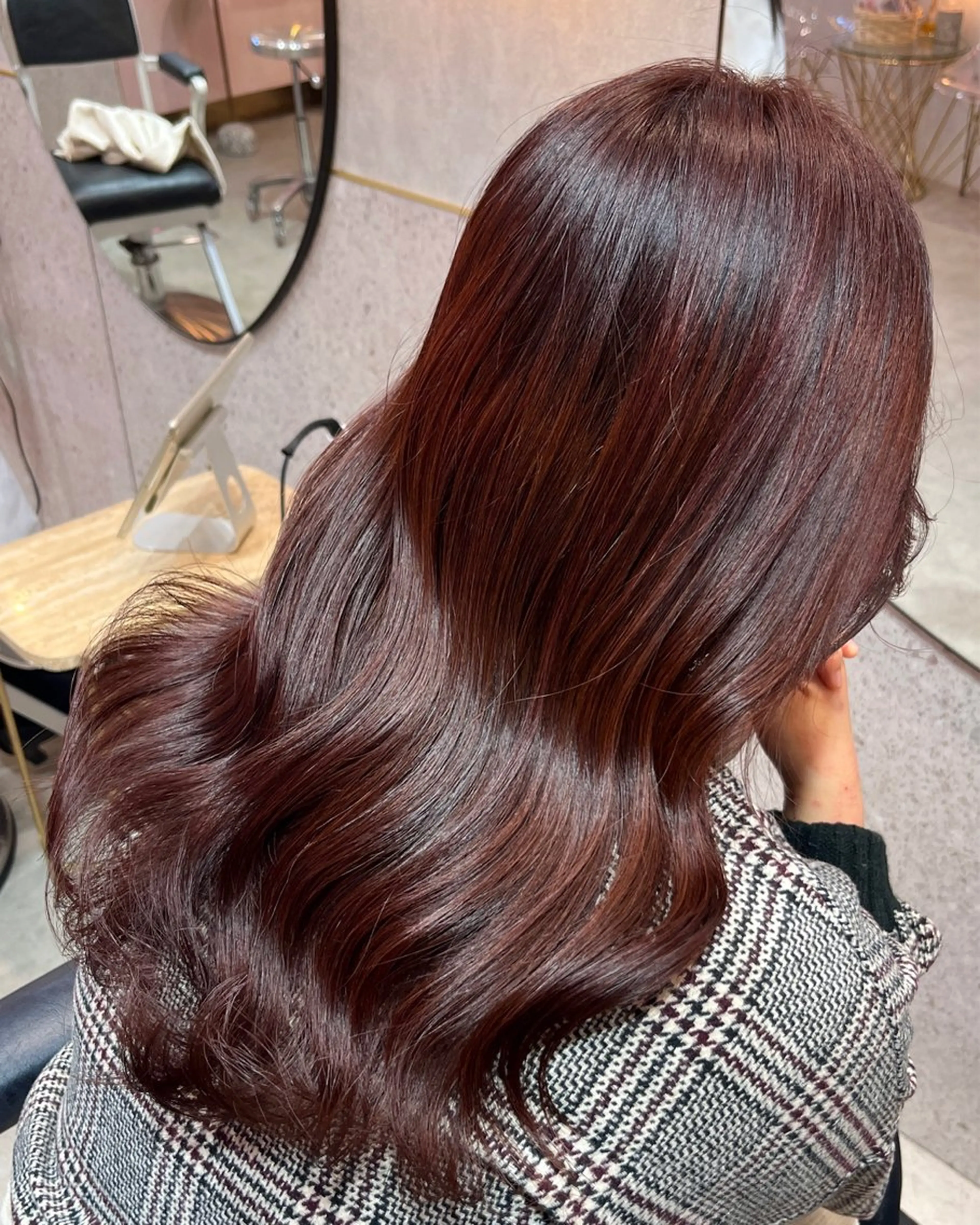 セミロング カット ヘアカラー トリートメント 暖色カラー/新宿/韓 国風レイヤー鮫島志穂のヘアスタイル