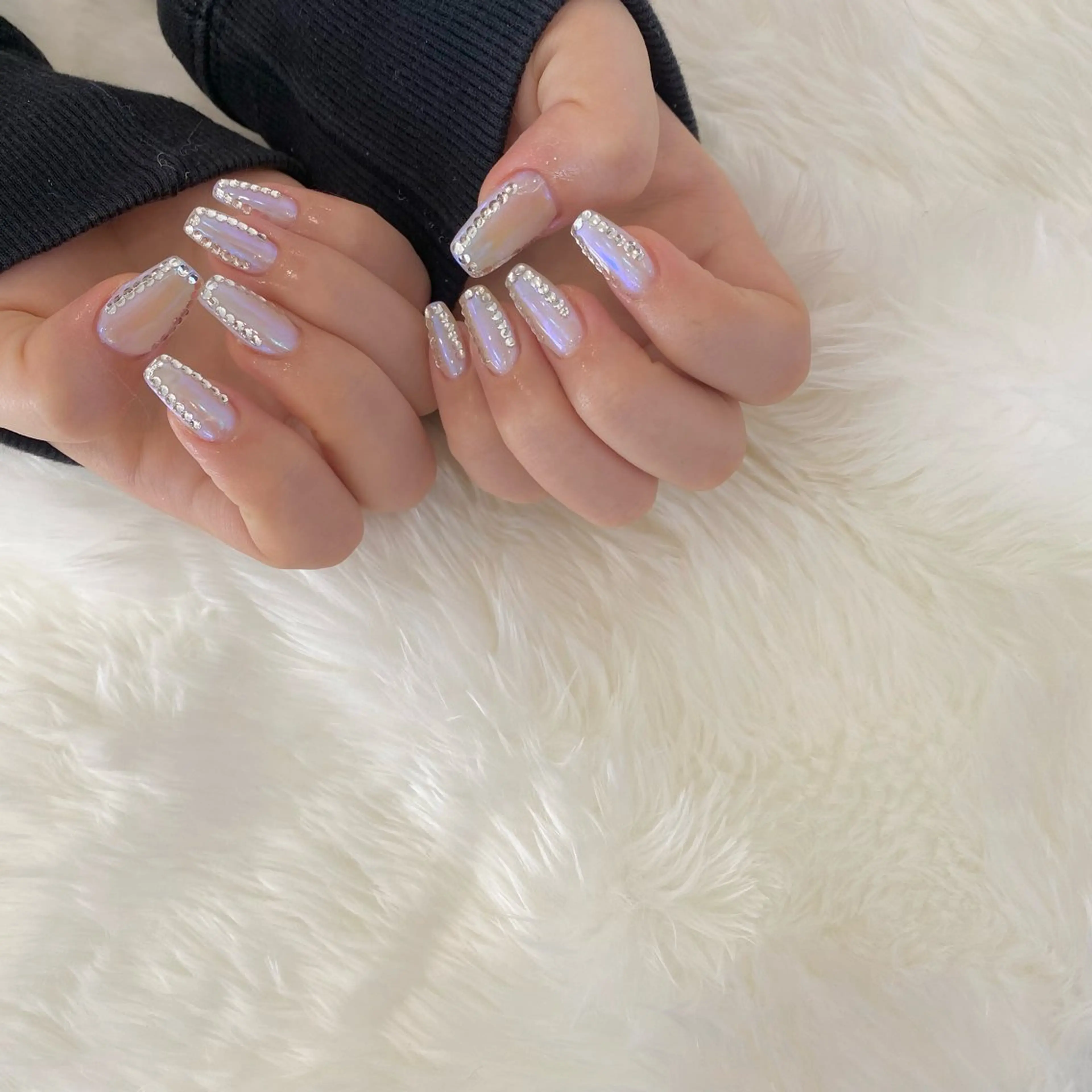 ネイル オーロラネイル キラキラネイル ミラーネイル オフィスネイル ストーンネイル Nailsalon Merci所属・Merci momoのネイルデザイン