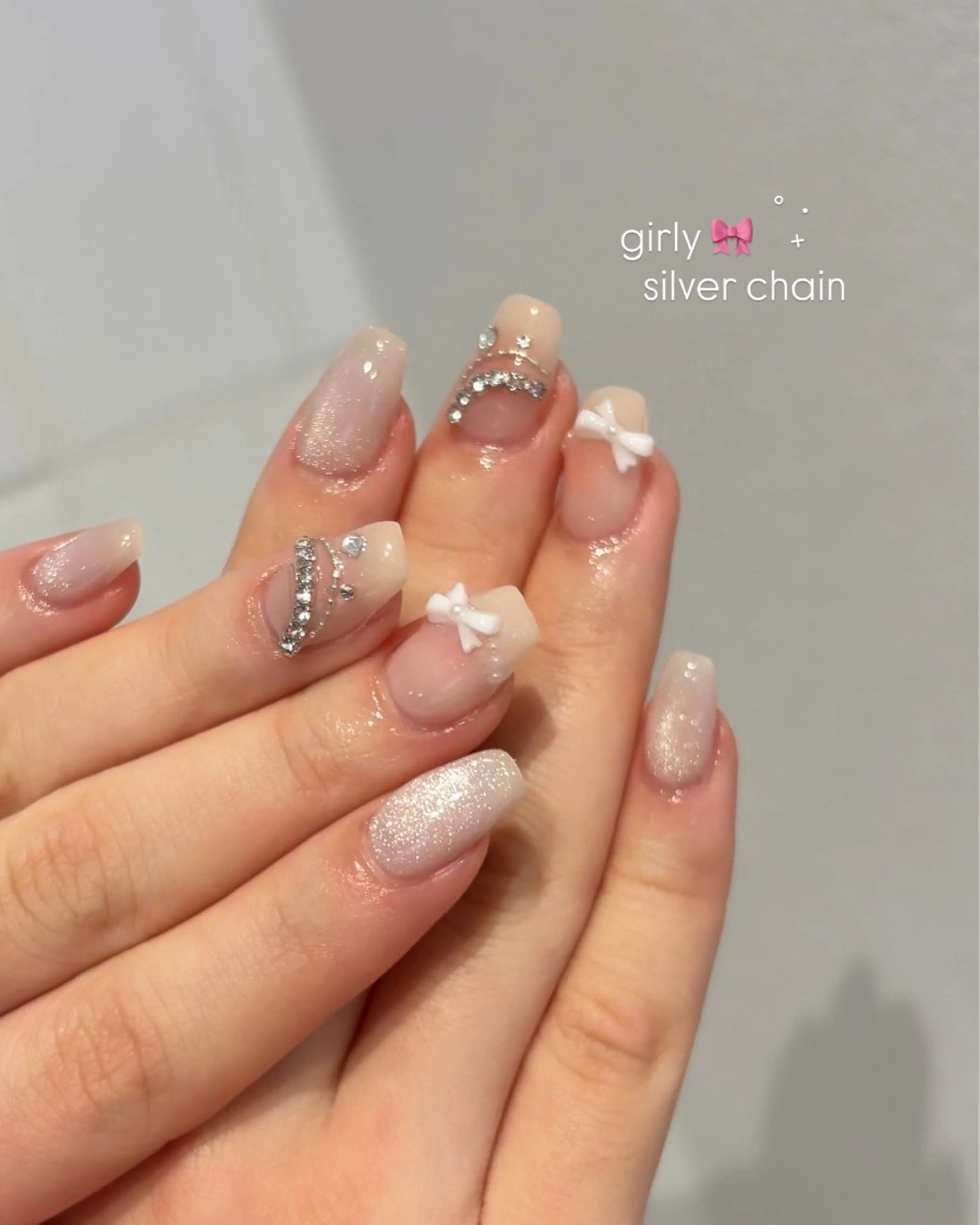 ネイル リボン ハンドネイル Ballie/ Mizukiのネイルデザイン