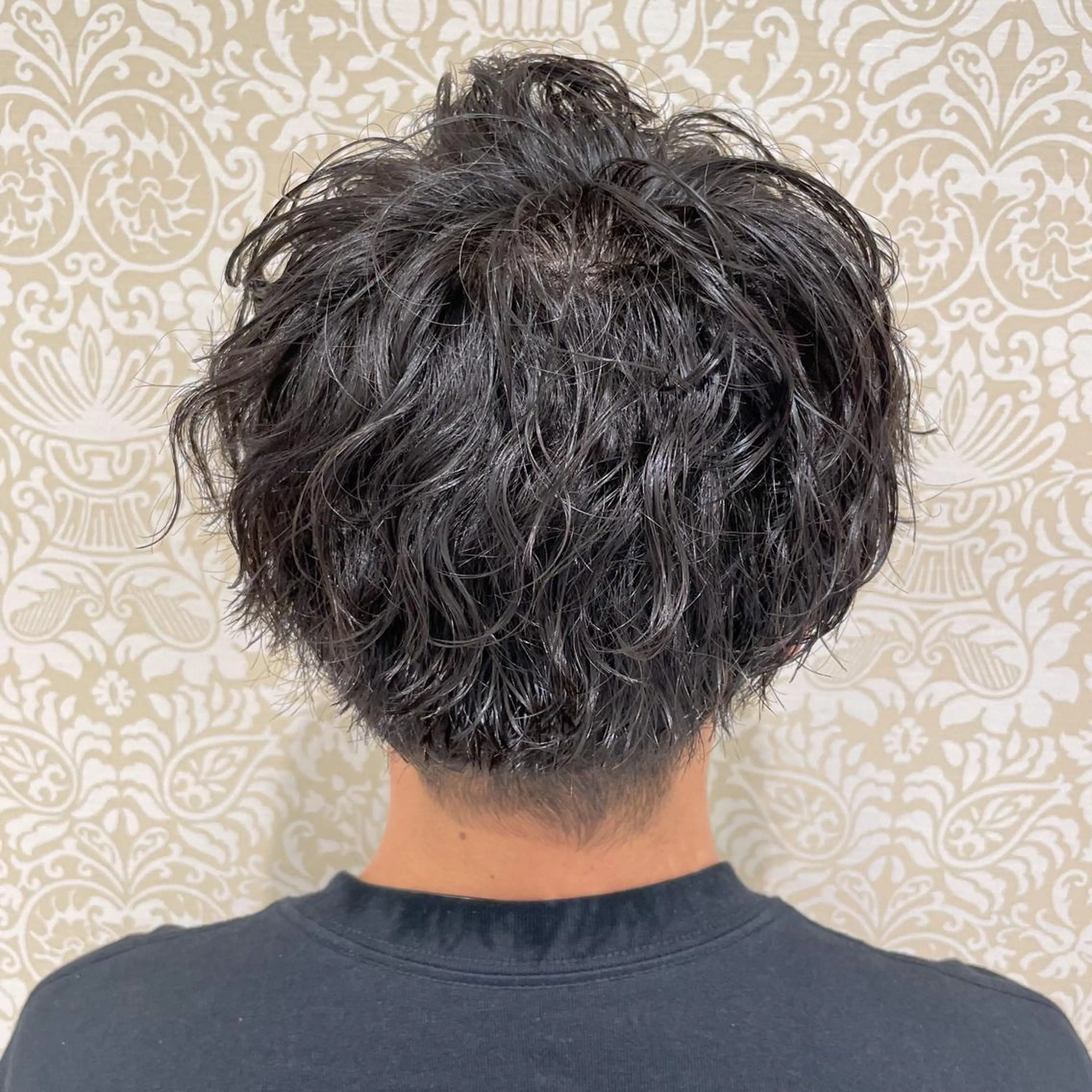 ショート パーマ メンズ カット パーマ トリートメント 暖色系カラー🍊 オオネヨシナリのヘアスタイル