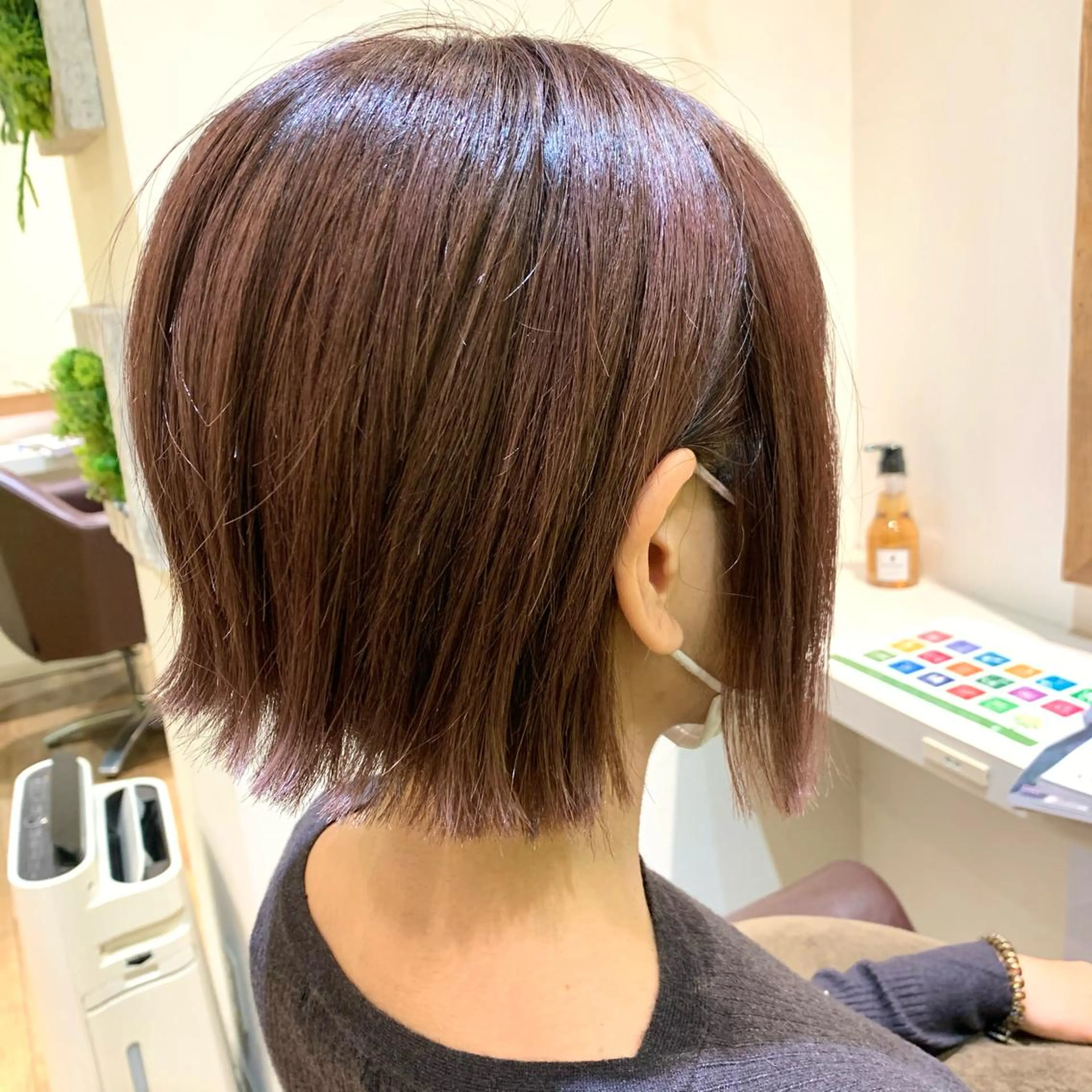 ショート カラー ブラウンカラー イルミナカラー ピンクカラー ピンクブラウン ボブ ヘアカラー ショート×カラー 🦊堀米早紀【荻窪】のマツエク・マツパデザイン