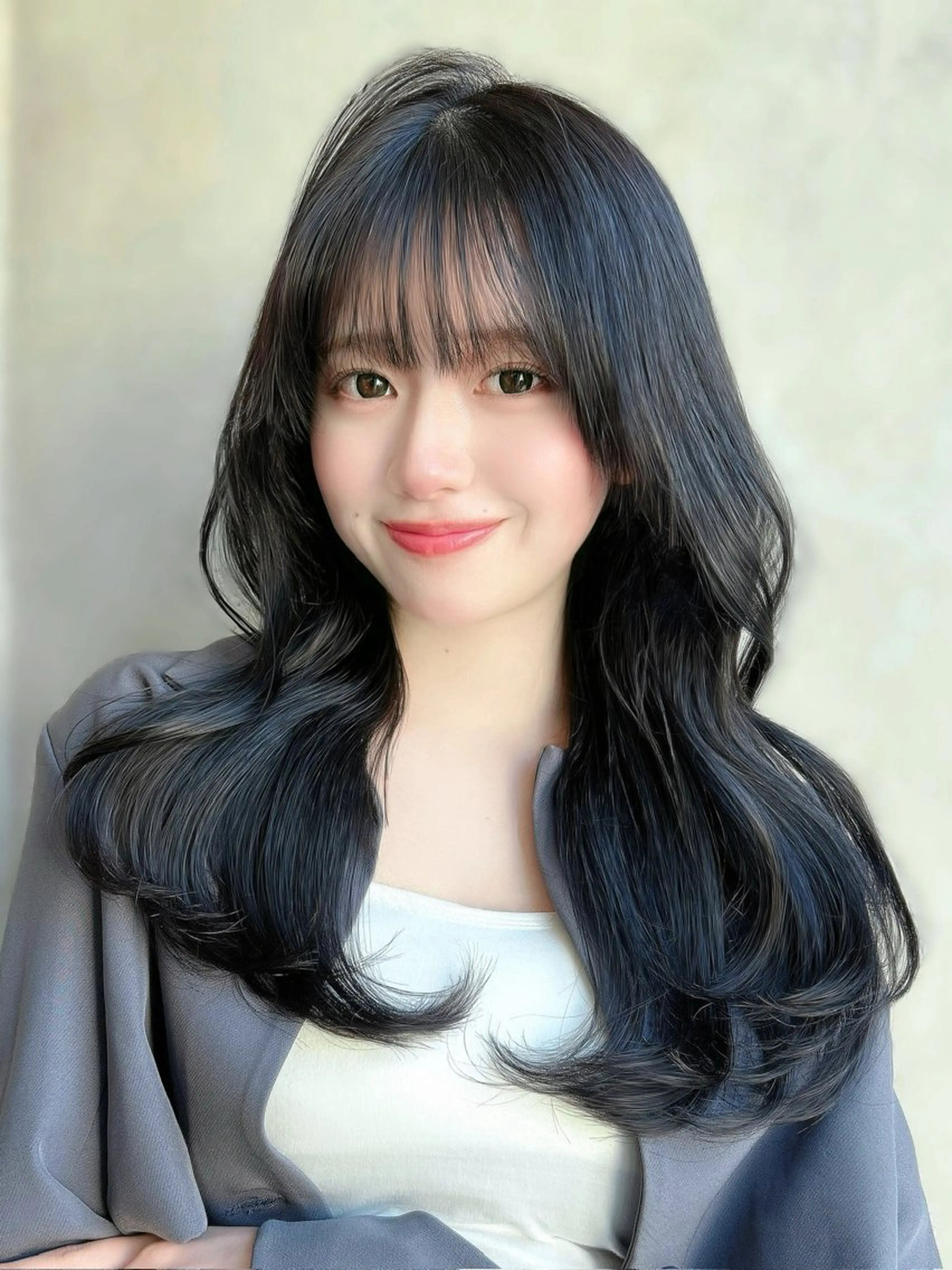 ロング カラー カット ヘアカラー トリートメント 新宿✨レイヤーカット 韓国ヘア/坂本亜裟海のヘアスタイル