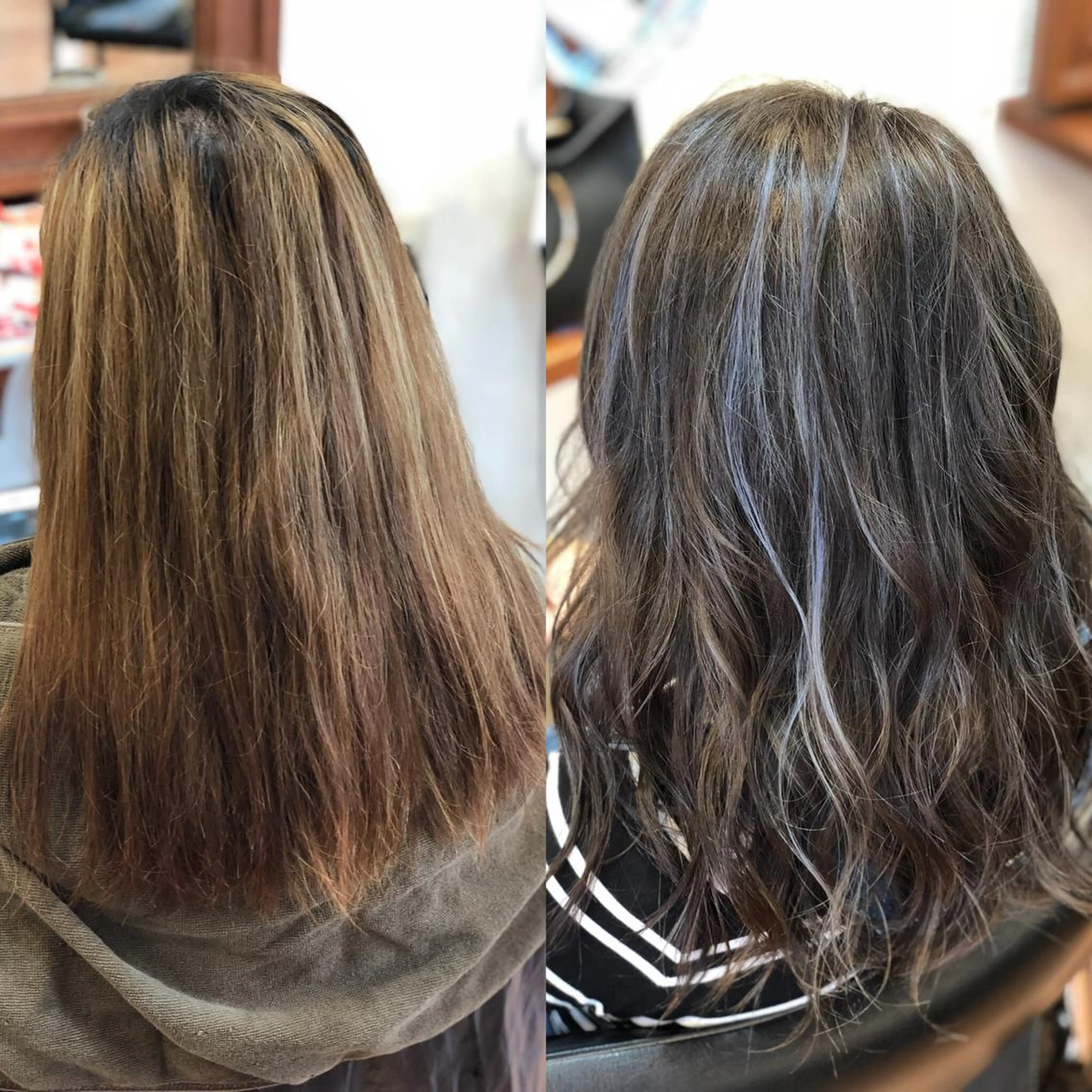 セミロング ハイライト ヘアカラー トリートメント LOCO Ko-kiのヘアスタイル