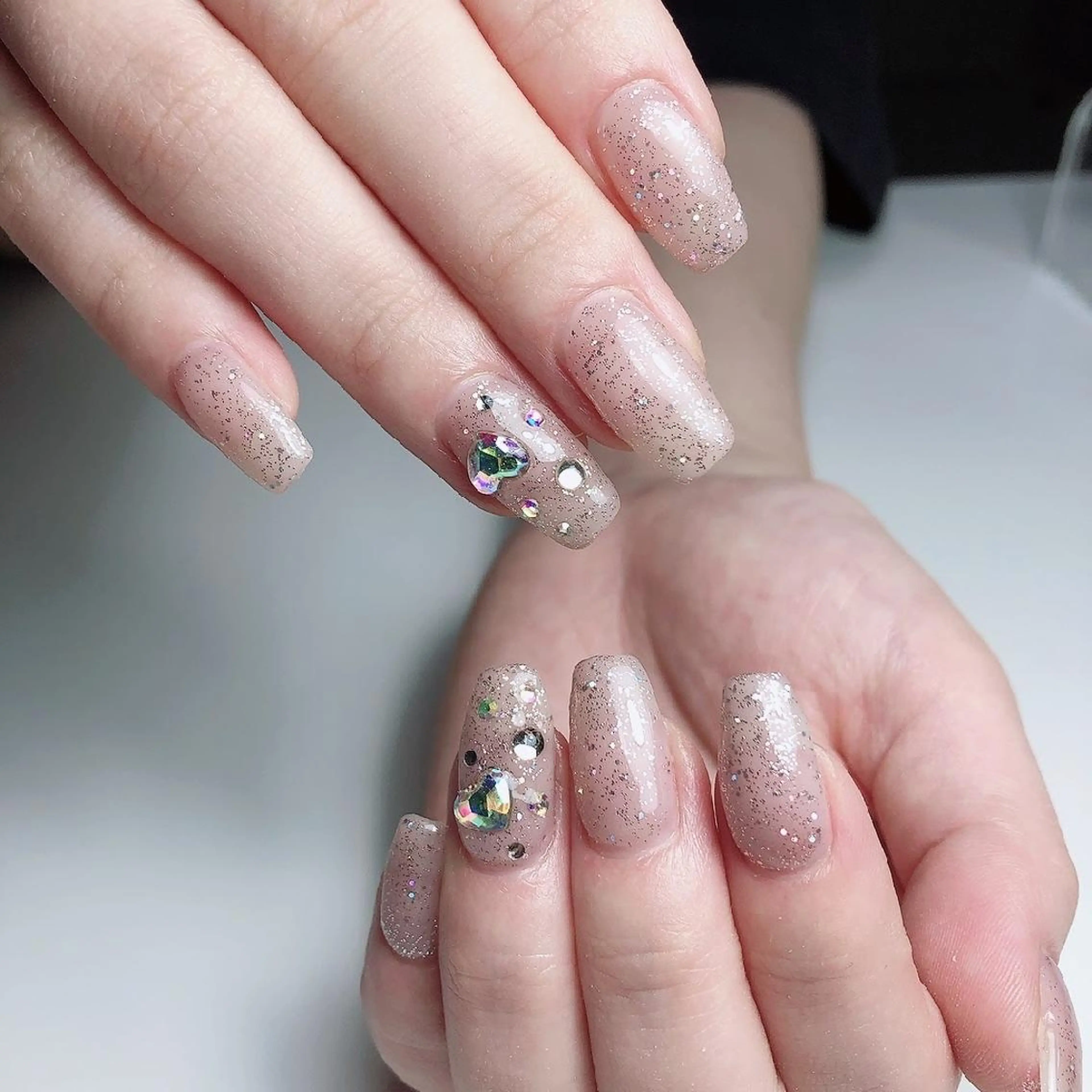 ロング ネイル キラキラネイル おそろいネイル ☺︎山部 志麻☺︎のネイルデザイン