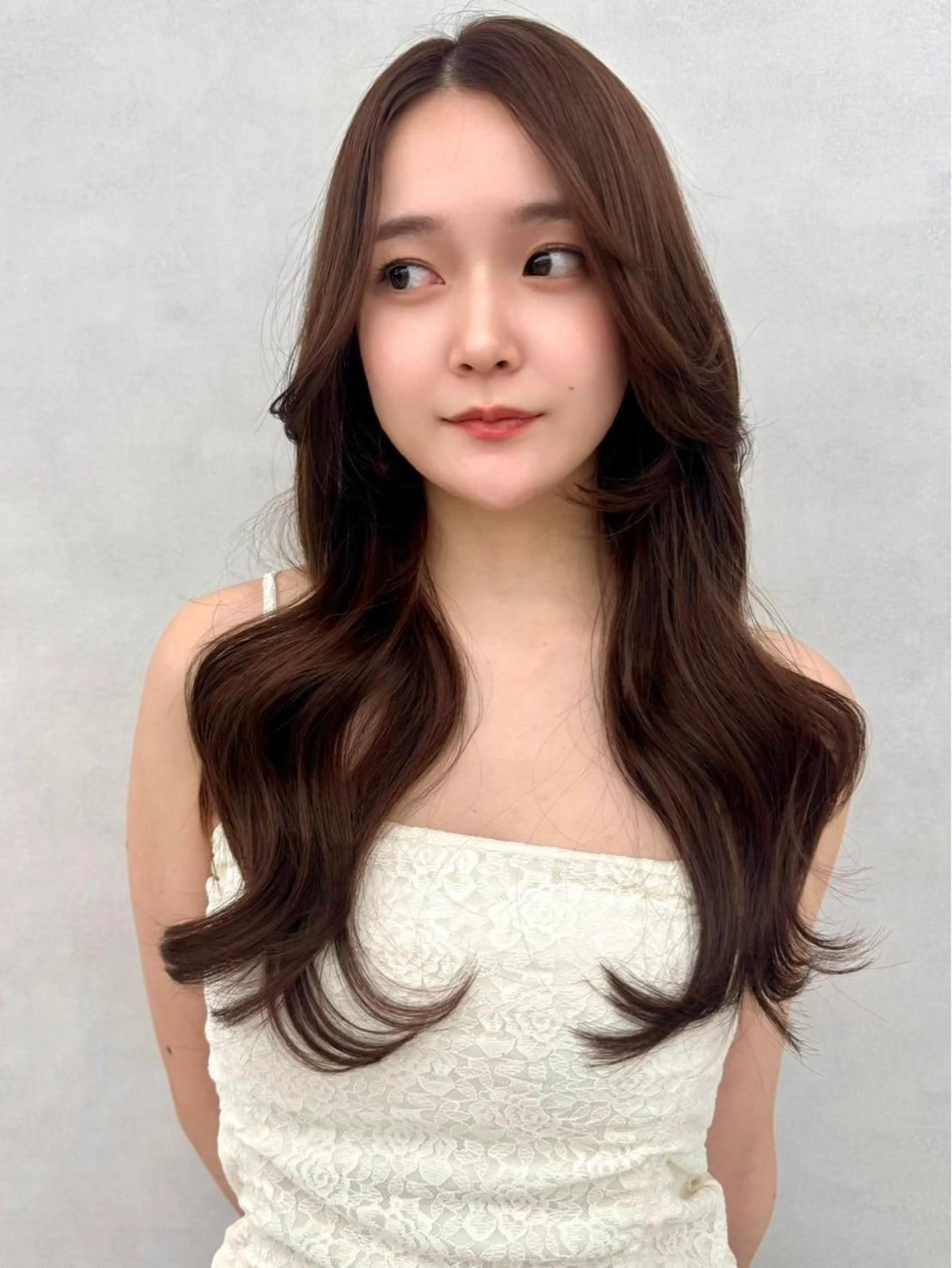 ロング カラー カット ヘアカラー 🇰🇷韓国レイヤー 艶カラー／田川佑紀のヘアスタイル