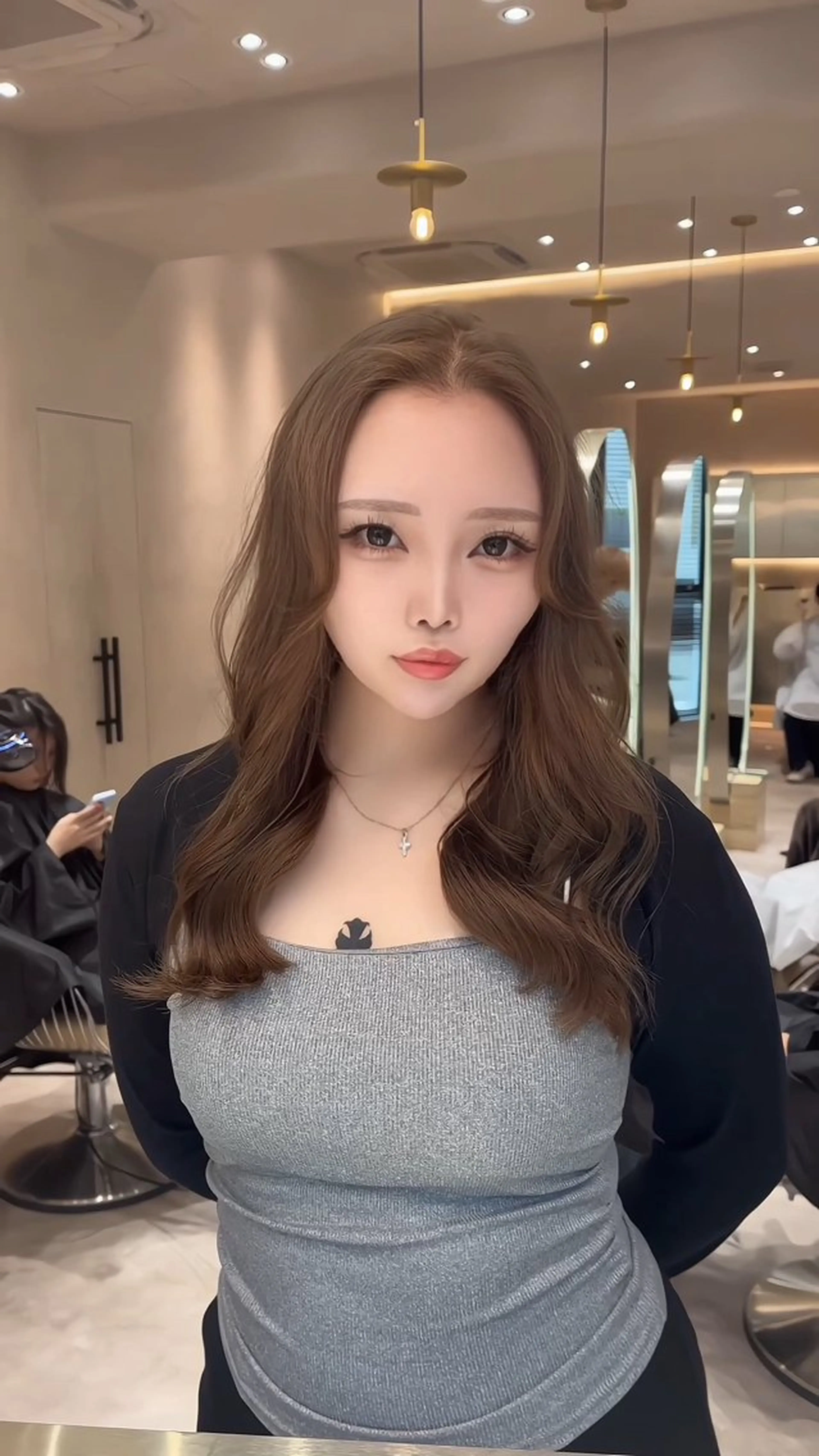 セミロング カット ヘアカラー トリートメント 韓国ヘア/ベージュ カラー/髪質改善/涼のヘアスタイル