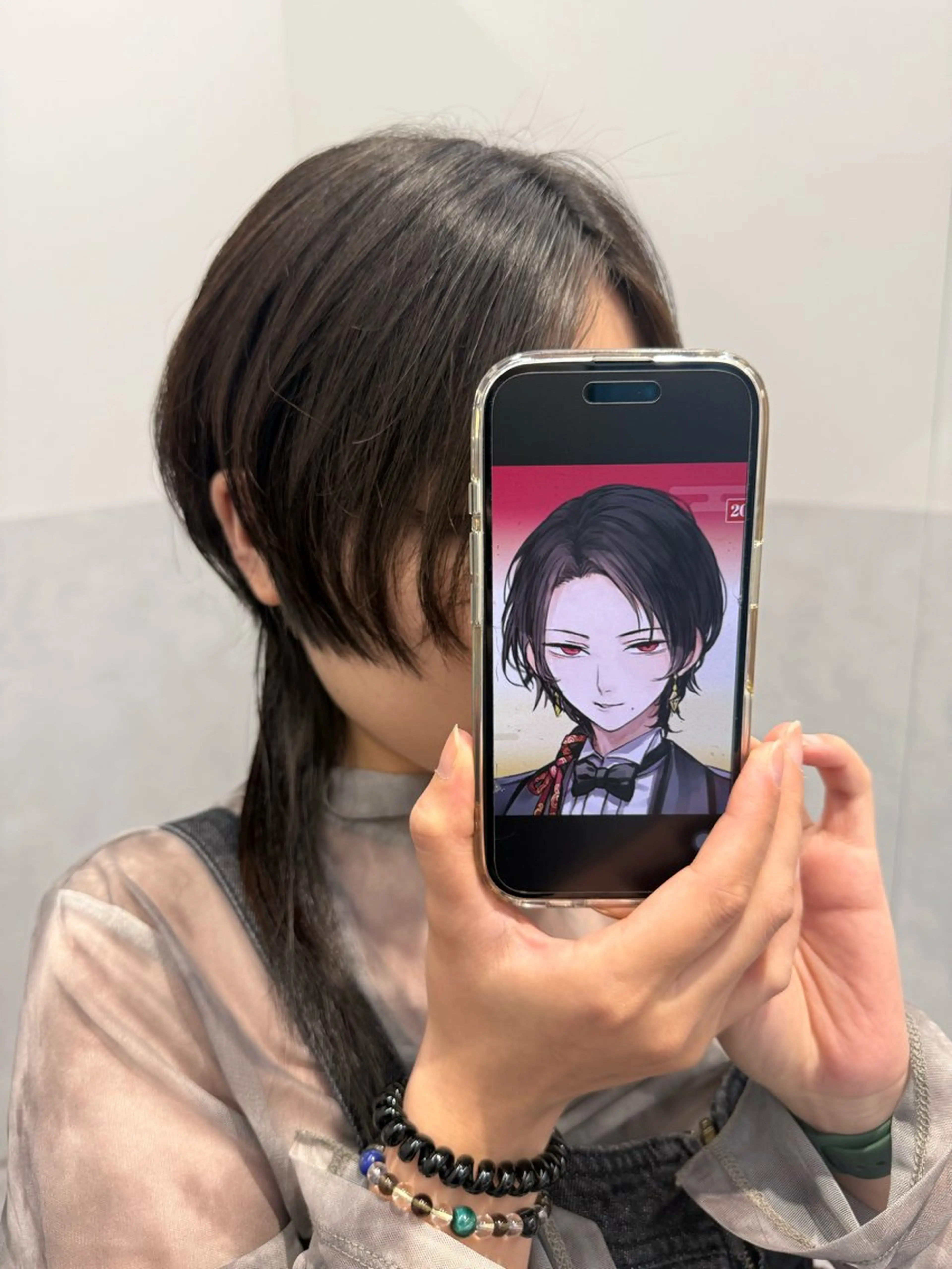 セミロング カラー 黒髪 ブラウンカラー ウルフカット カット インナーカラー/推し ウルフ/アニメカラーのヘアスタイル