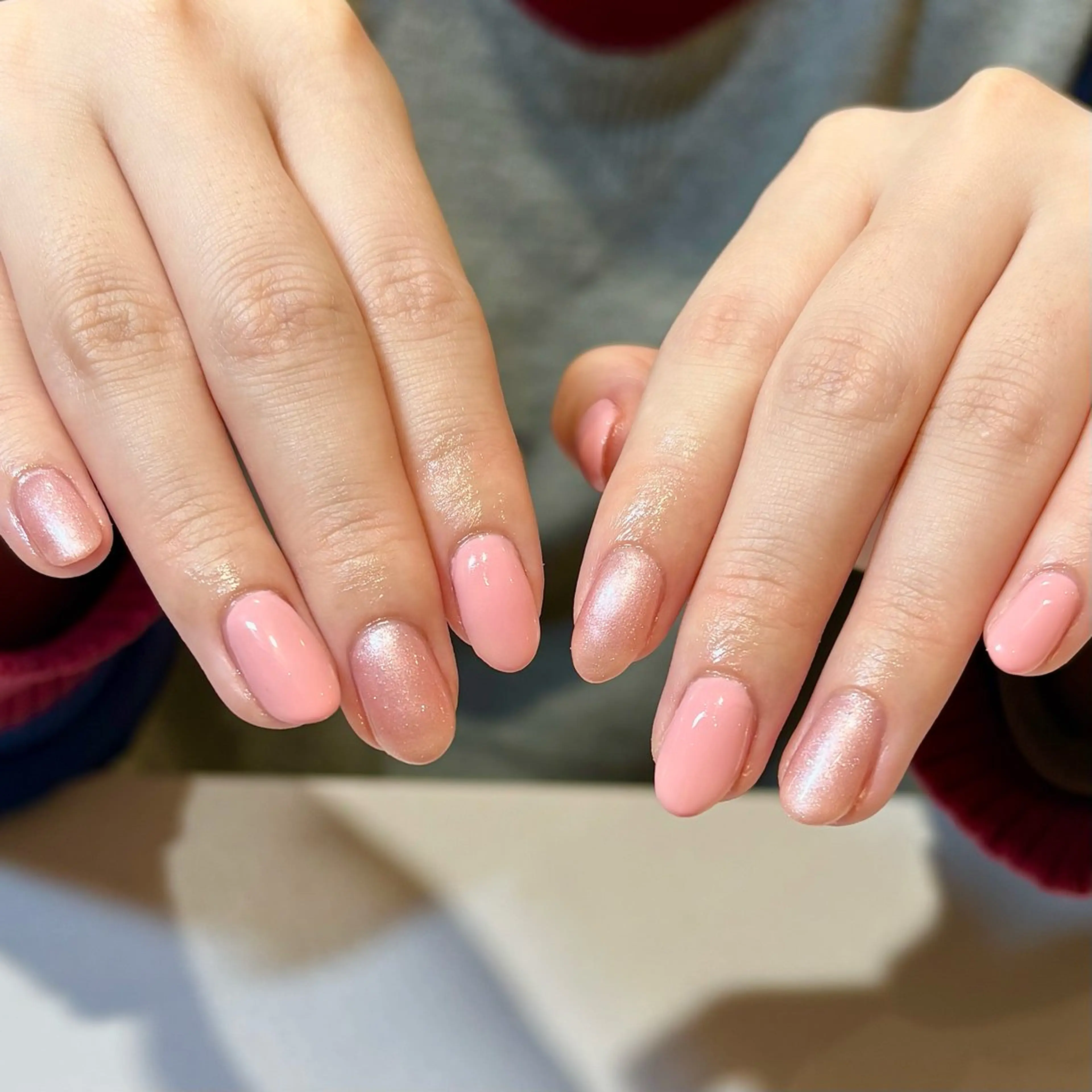 ネイル ワンカラーネイル ピンク eyelash&nail Lucia 難波店所属・田中 美羽のマツエク・マツパデザイン