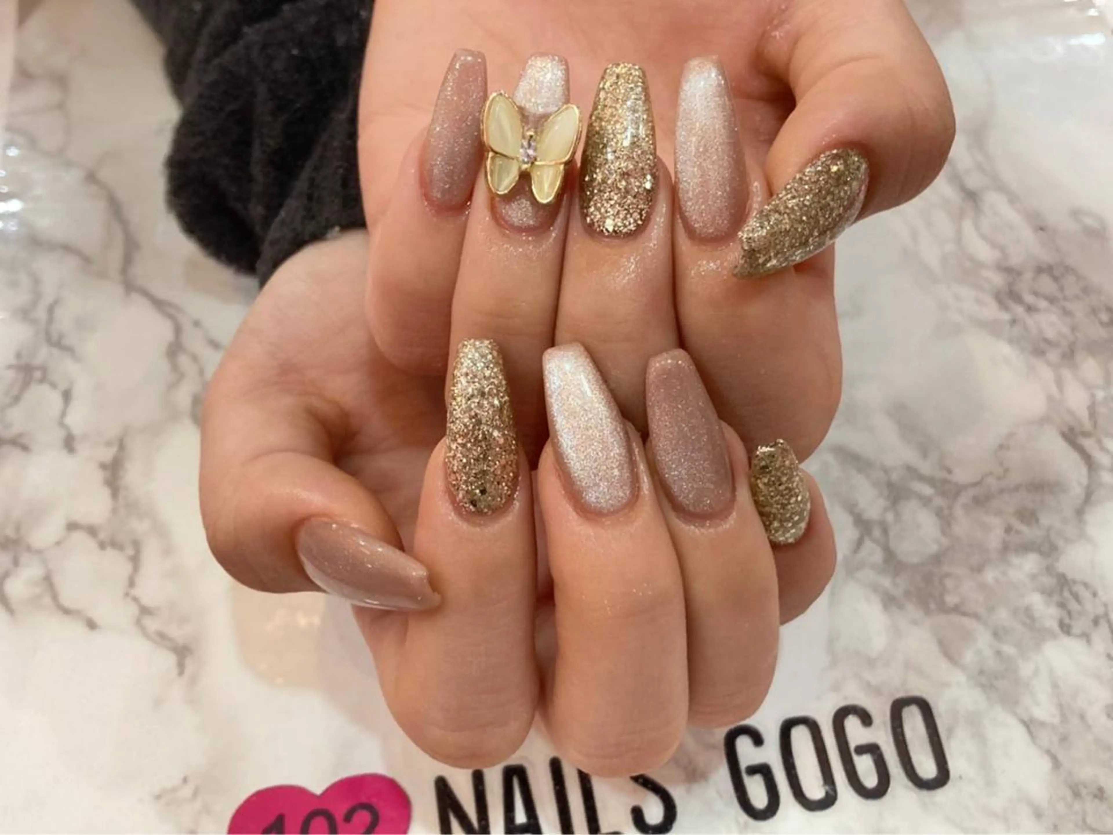 ロング カラー メンズ キッズ ネイル マグネットネイル NAILSGOGO shibuyaのネイルデザイン