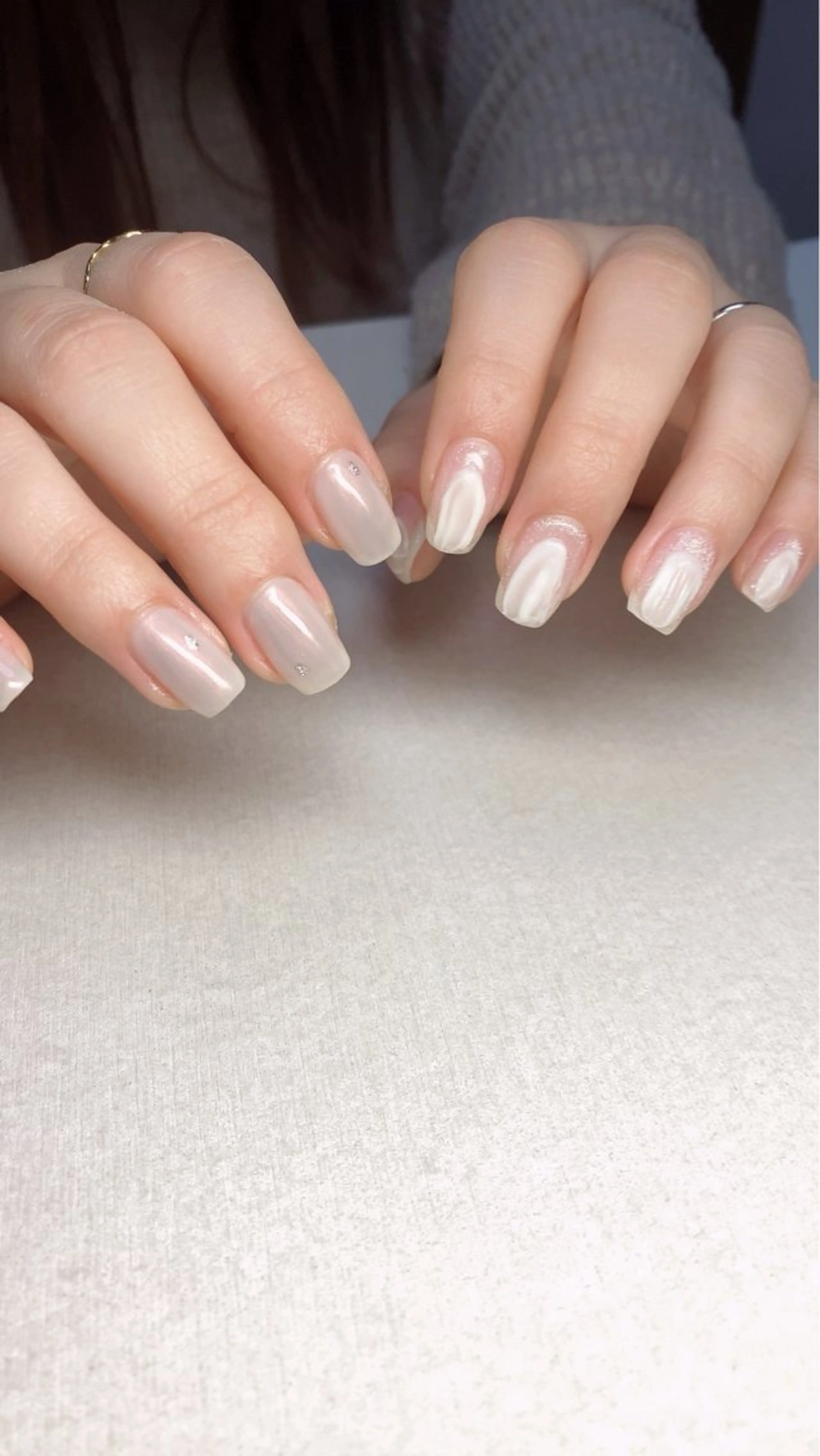 ネイル クリアネイル マグネットネイル マットネイル ホワイト 冬ネイル ハンドネイル irooo 21のネイルデザイン