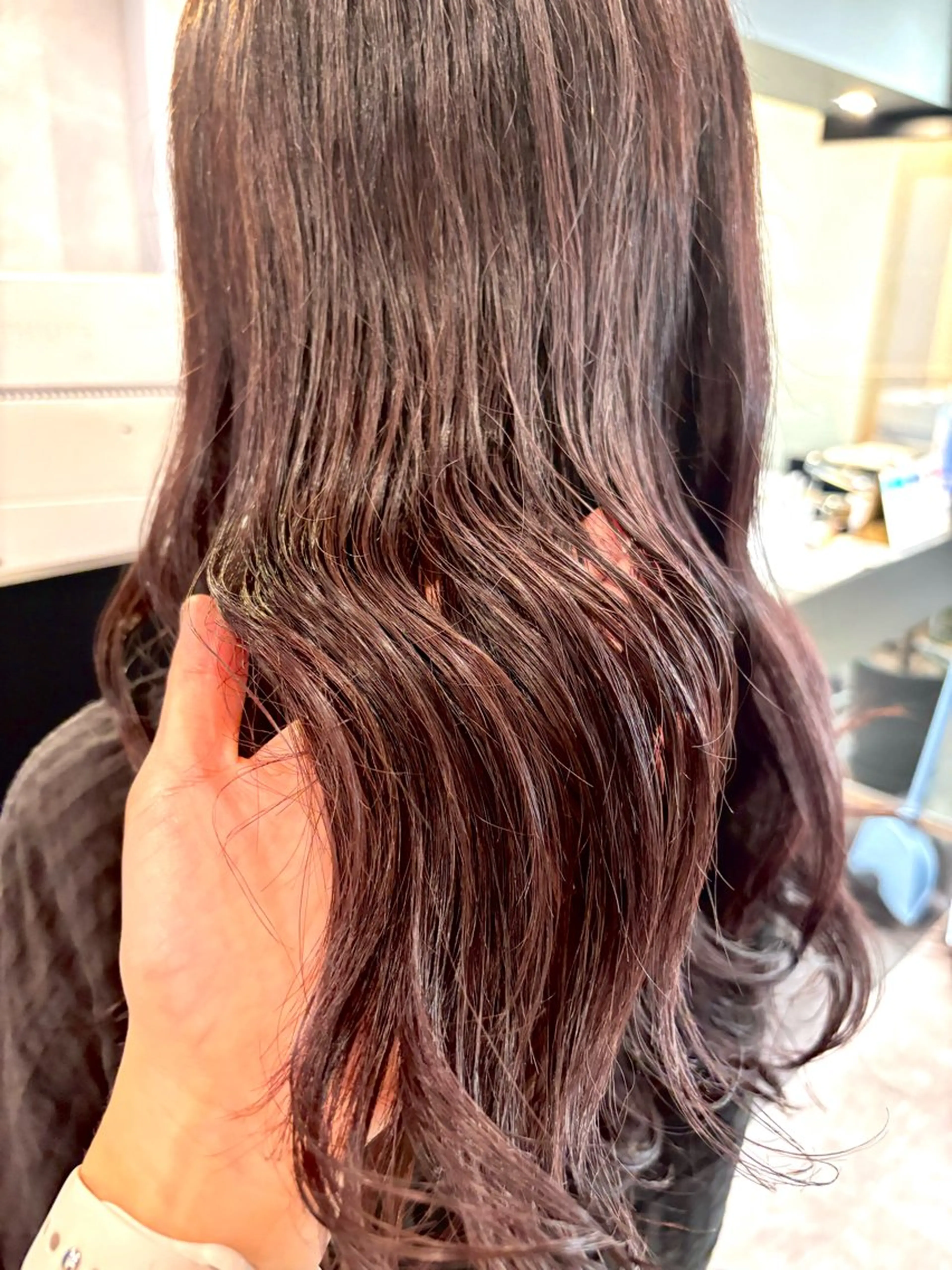 ロング カラー ラベンダーカラー ブリーチなし ダブルカラー/ゆなのヘアスタイル