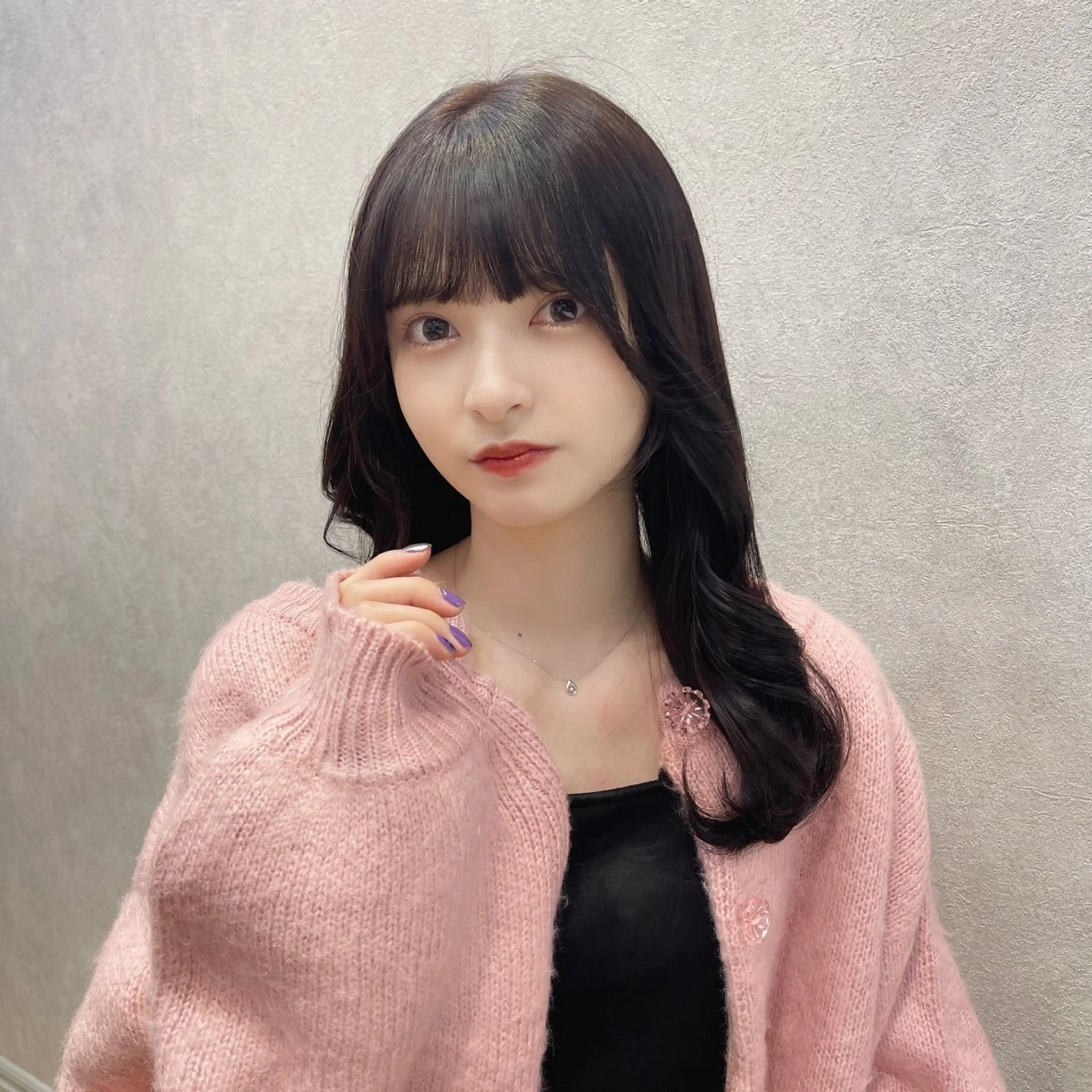 ロング カラー ヘアアレンジ アッシュ ラベンダーカラー ラベンダーアッシュ 韓国風ヘア 🎀韓国レイヤー🎀 顔周り　とばみかのヘアスタイル