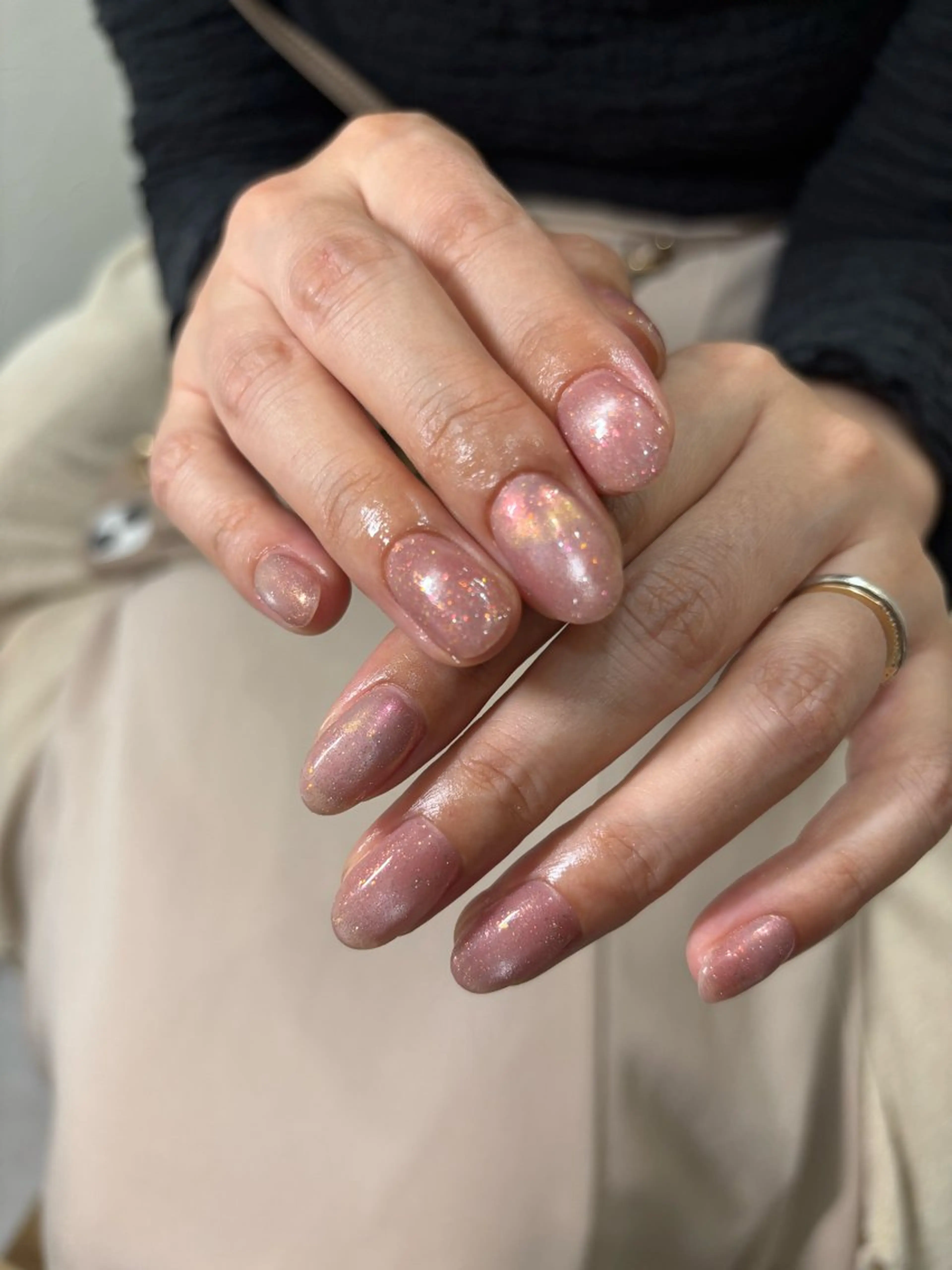ネイル フラッシュネイル フラッシュマグ 氷ネイル・うるうるネイル キラキラネイル マグネットネイル THREE.所属・THREE nailのネイルデザイン