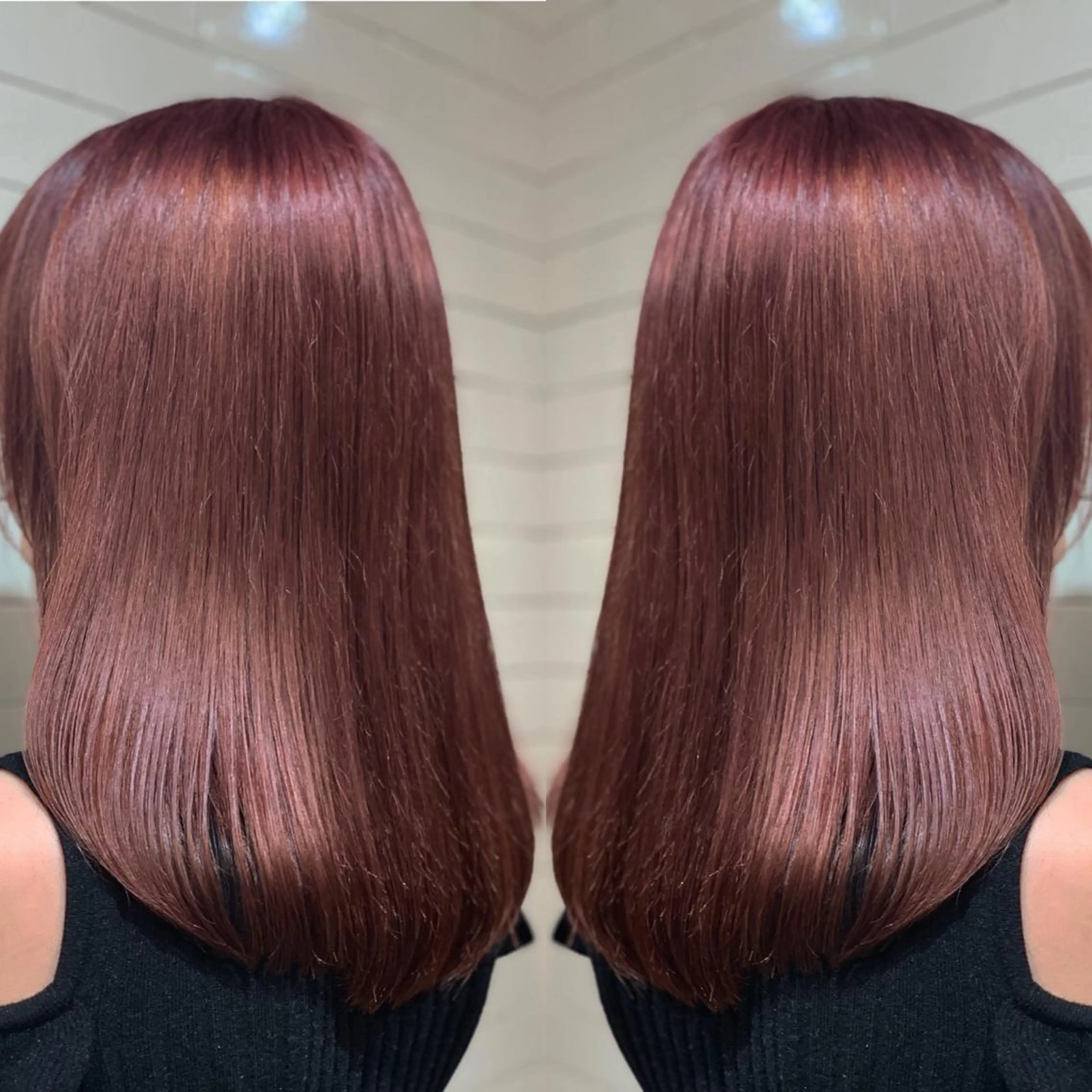 セミロング カラー ヘアアレンジ トリートメント 髪質改善×ハイトーン 中田啄也のヘアスタイル