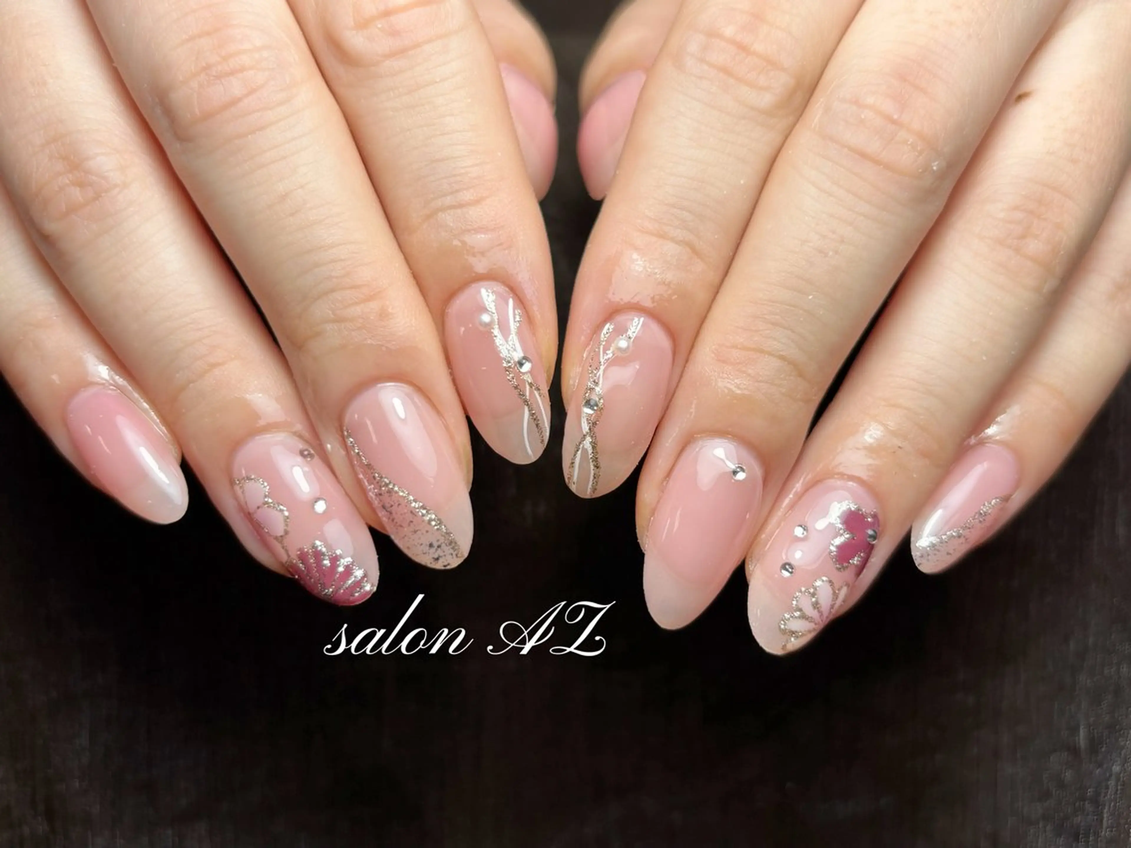 ネイル 長さ出し フットネイル フレンチネイル マグネットネイル ニュアンスネイル ハンドネイル salonAZ トップネイリストのネイルデザイン