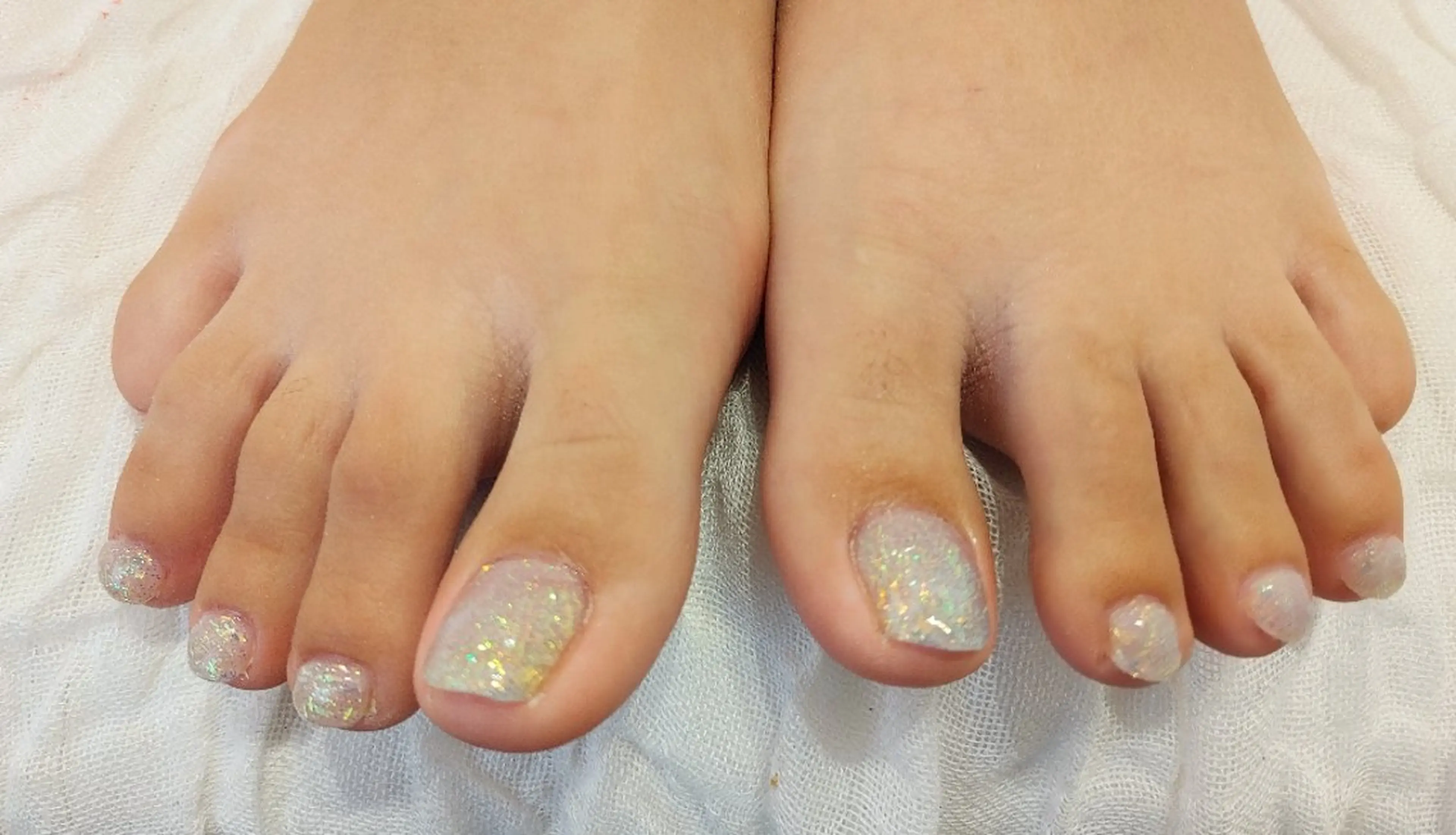 ネイル ラメ(グリッター) フットネイル La Luna アヤカのネイルデザイン