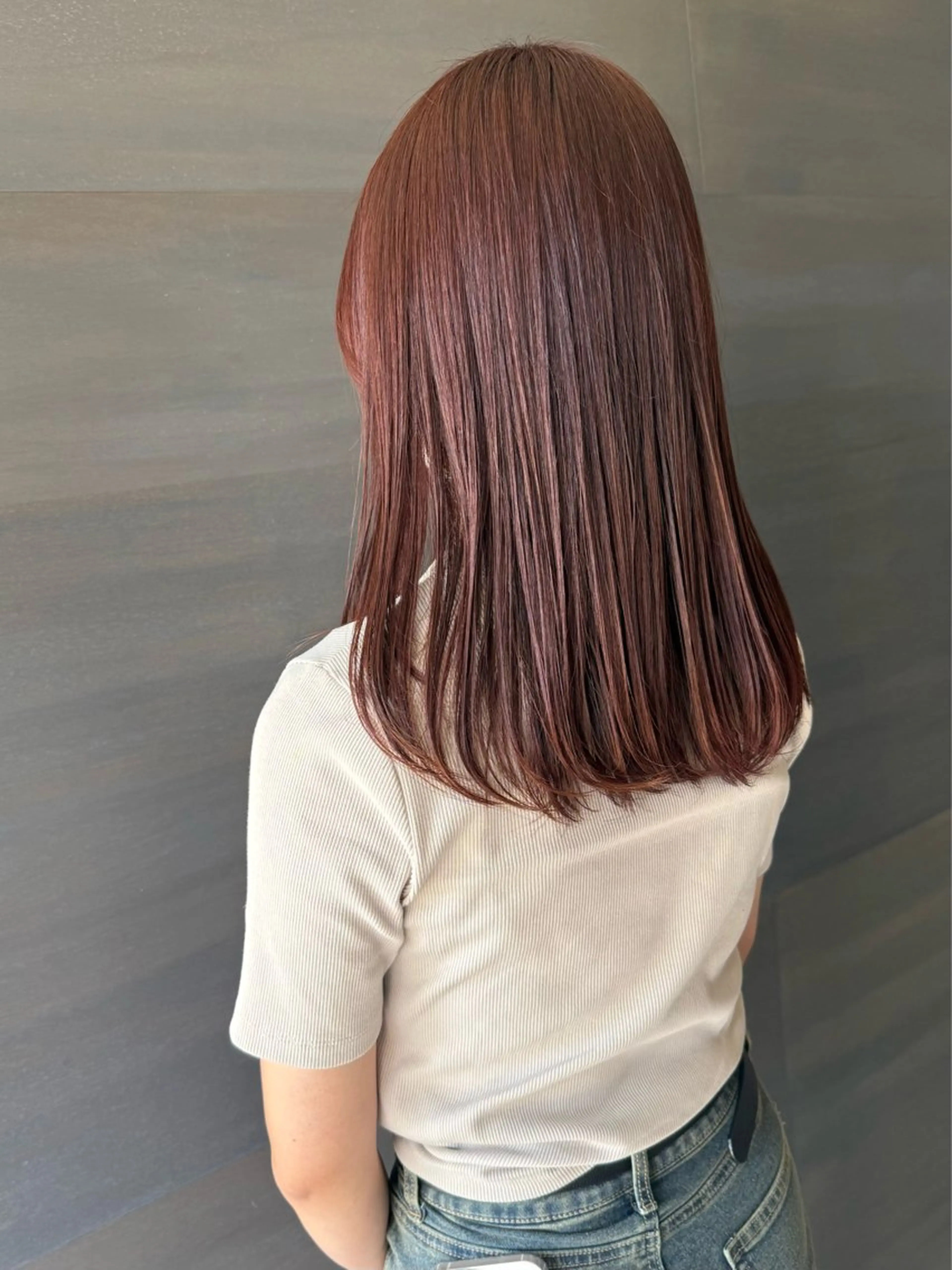 セミロング カラー ブラウンカラー ピンクカラー ピンクブラウン トリートメント ヘアカラー 𝐍𝐚𝐭𝐚𝐥𝐢𝐞所属・つくばNATALIE alisaのヘアスタイル