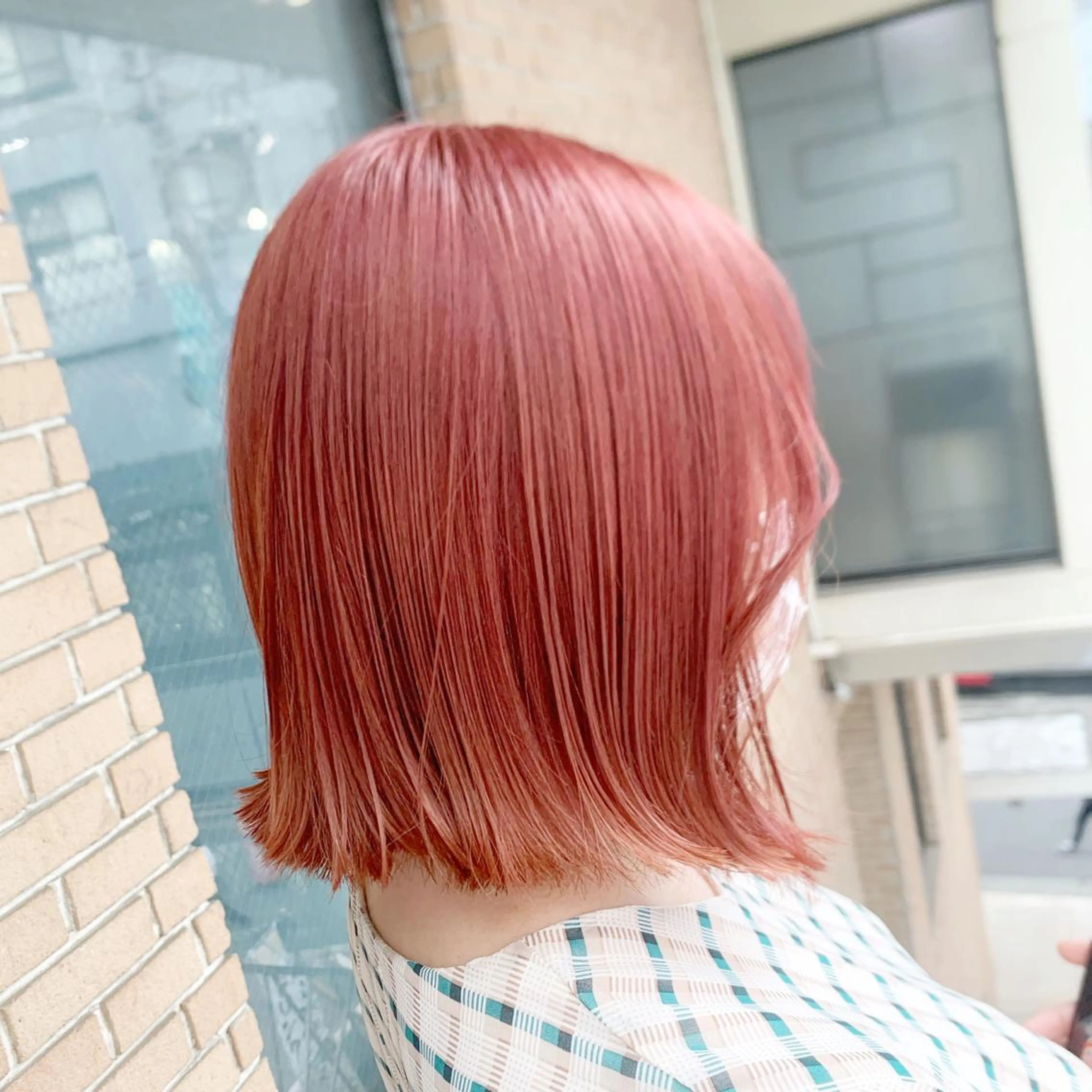 ミディアム カラー ヘアアレンジ ブリーチ ヘアカラー ピンクカラー🩷 ヘアセットＮＯ.1のヘアスタイル