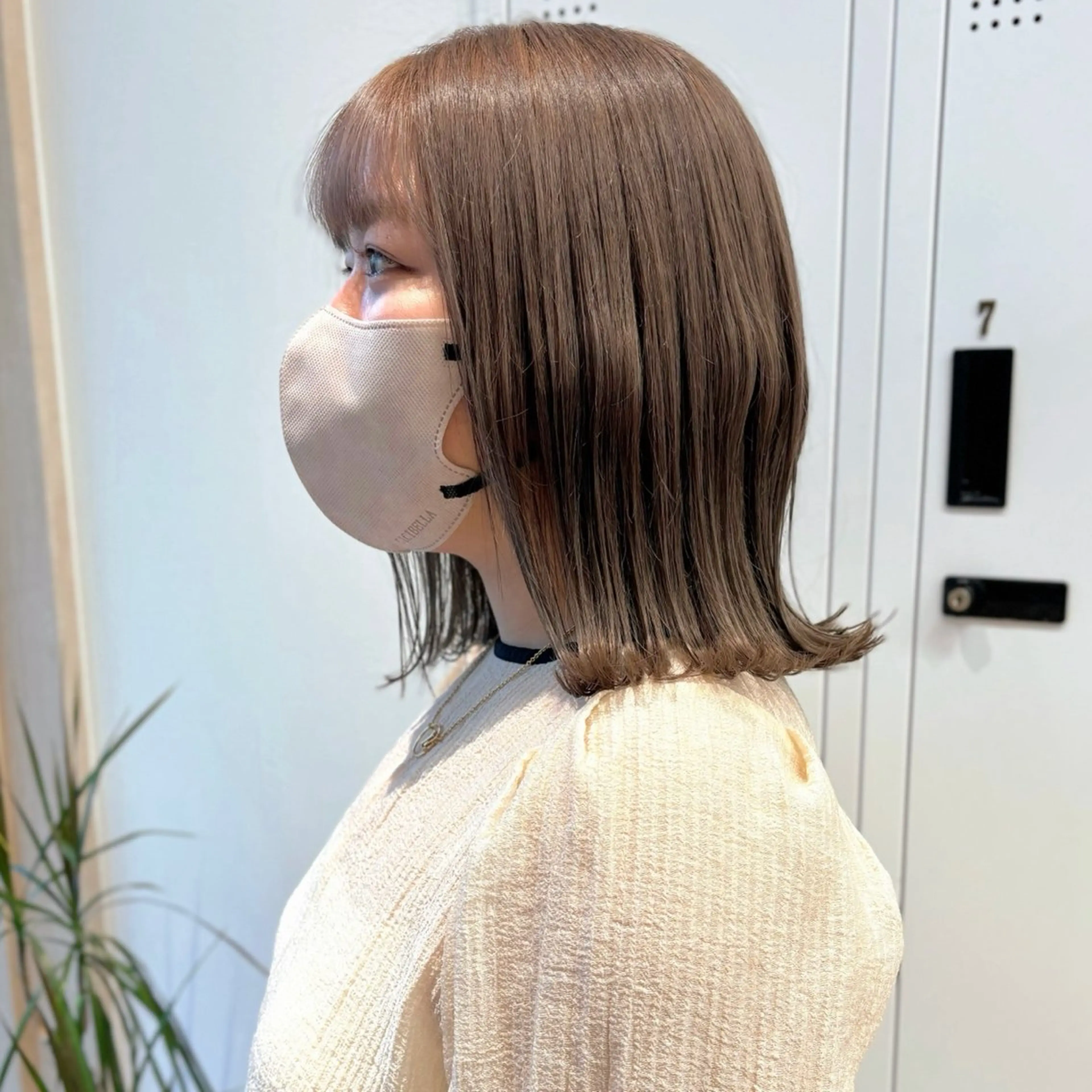 ミディアム カラー ヘアアレンジ ベージュカラー ミルクティーベージュ Apero【アペロ】所属・パーマ/暖色/ボブ イワタテ🇰🇷のヘアスタイル