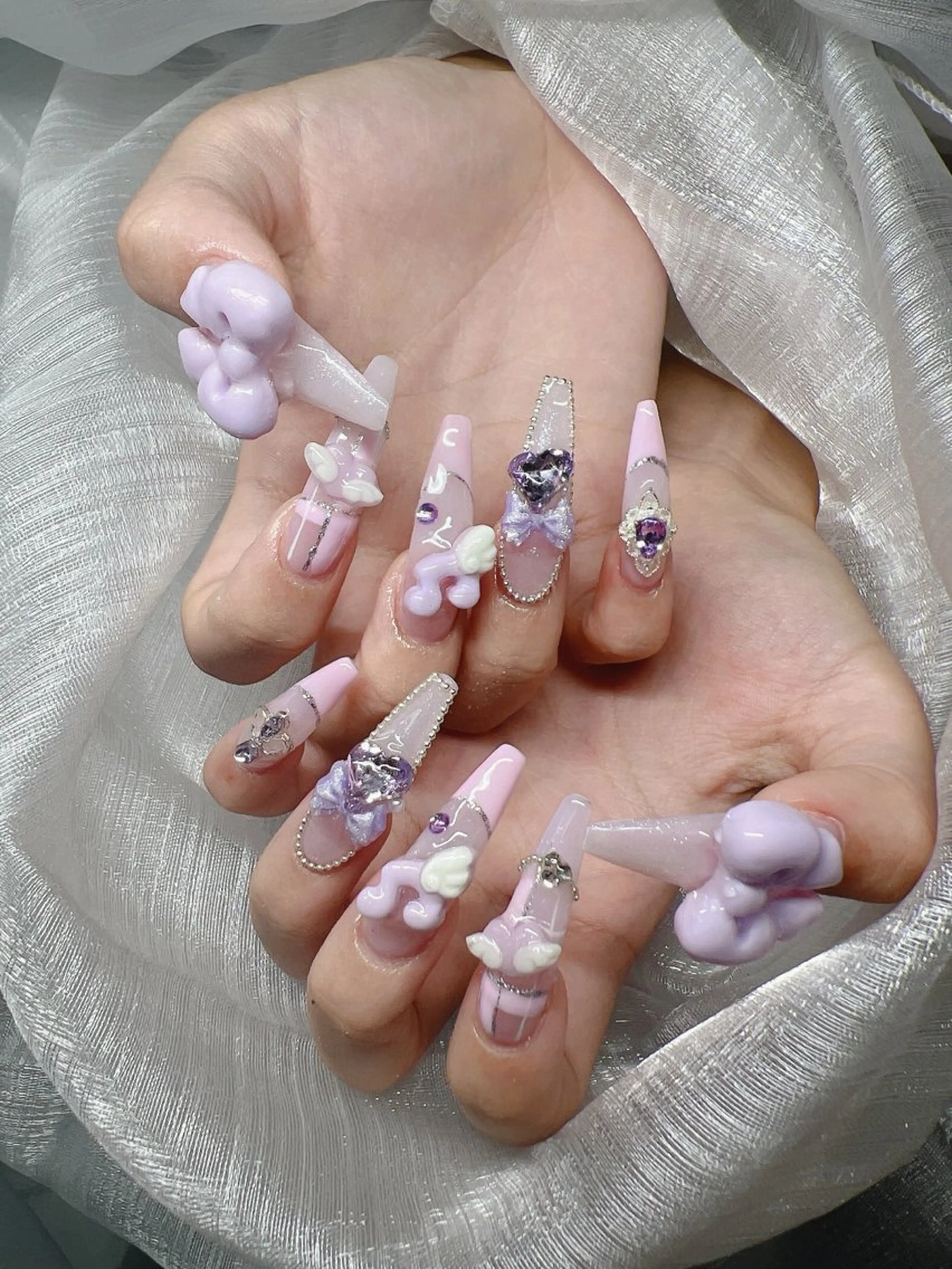 ネイル 長さ出し グラデーション 卒業式 キラキラネイル マグネットネイル ハンドネイル Lee Nailsのネイルデザイン