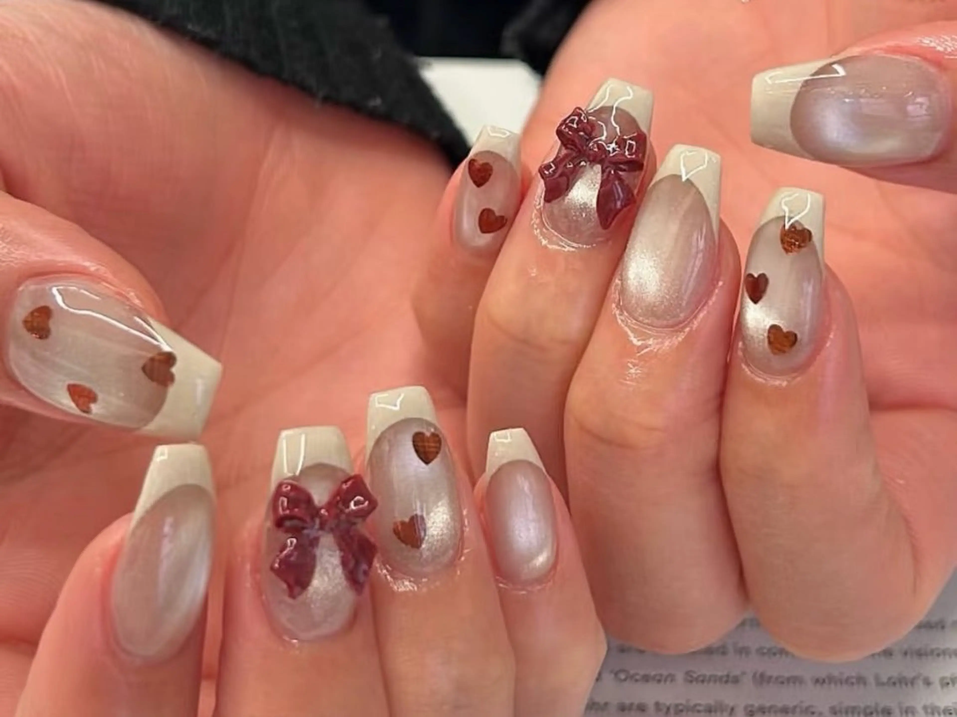 ネイル オーロラネイル チークネイル 長さ出し フットネイル フレンチネイル J&C Nail Salon吉祥寺所属・YU KIのネイルデザイン