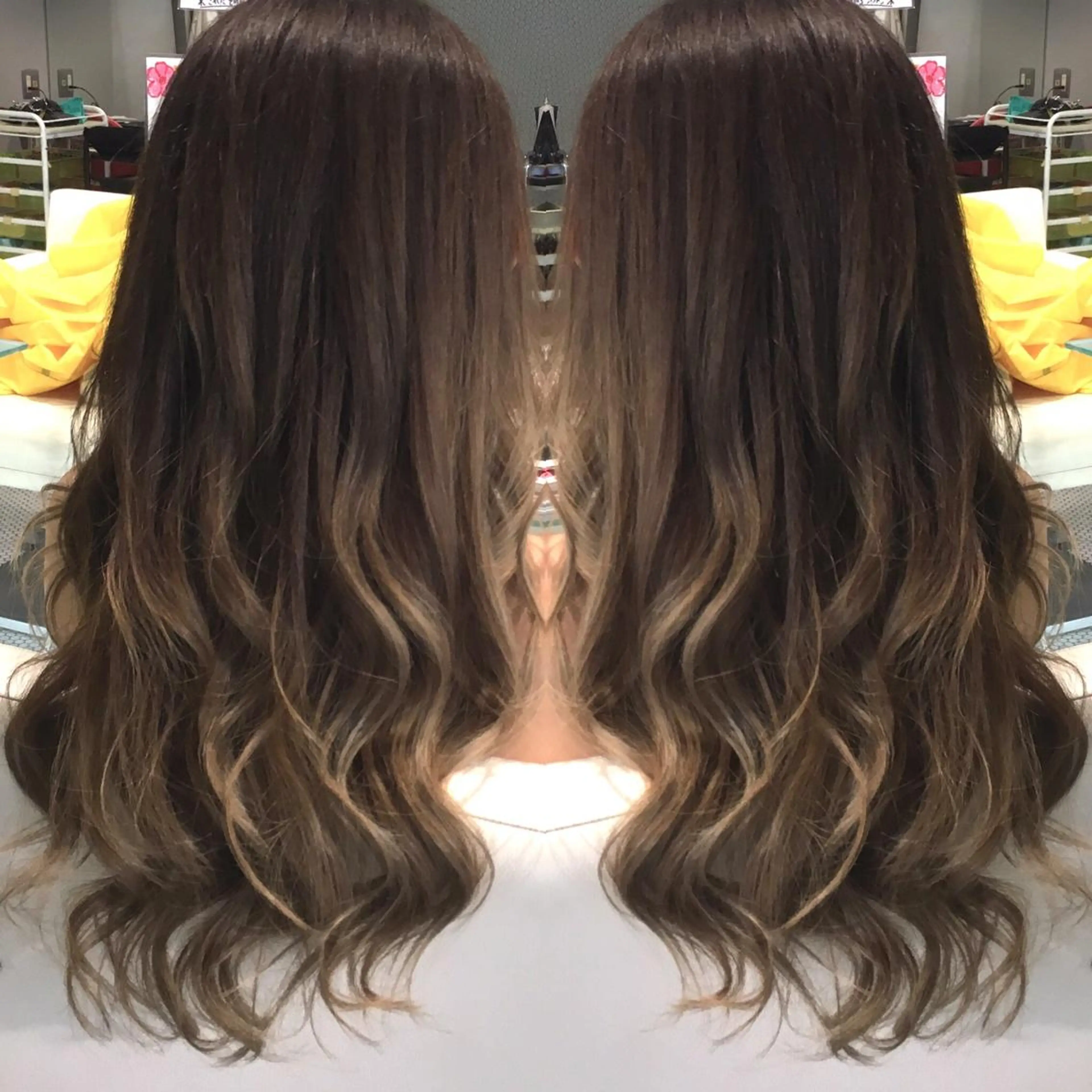 ロング カラー バレイヤージュ レイヤーカット kyoto hairsalon To-Be トゥービー所属・中江 麻友のヘアスタイル