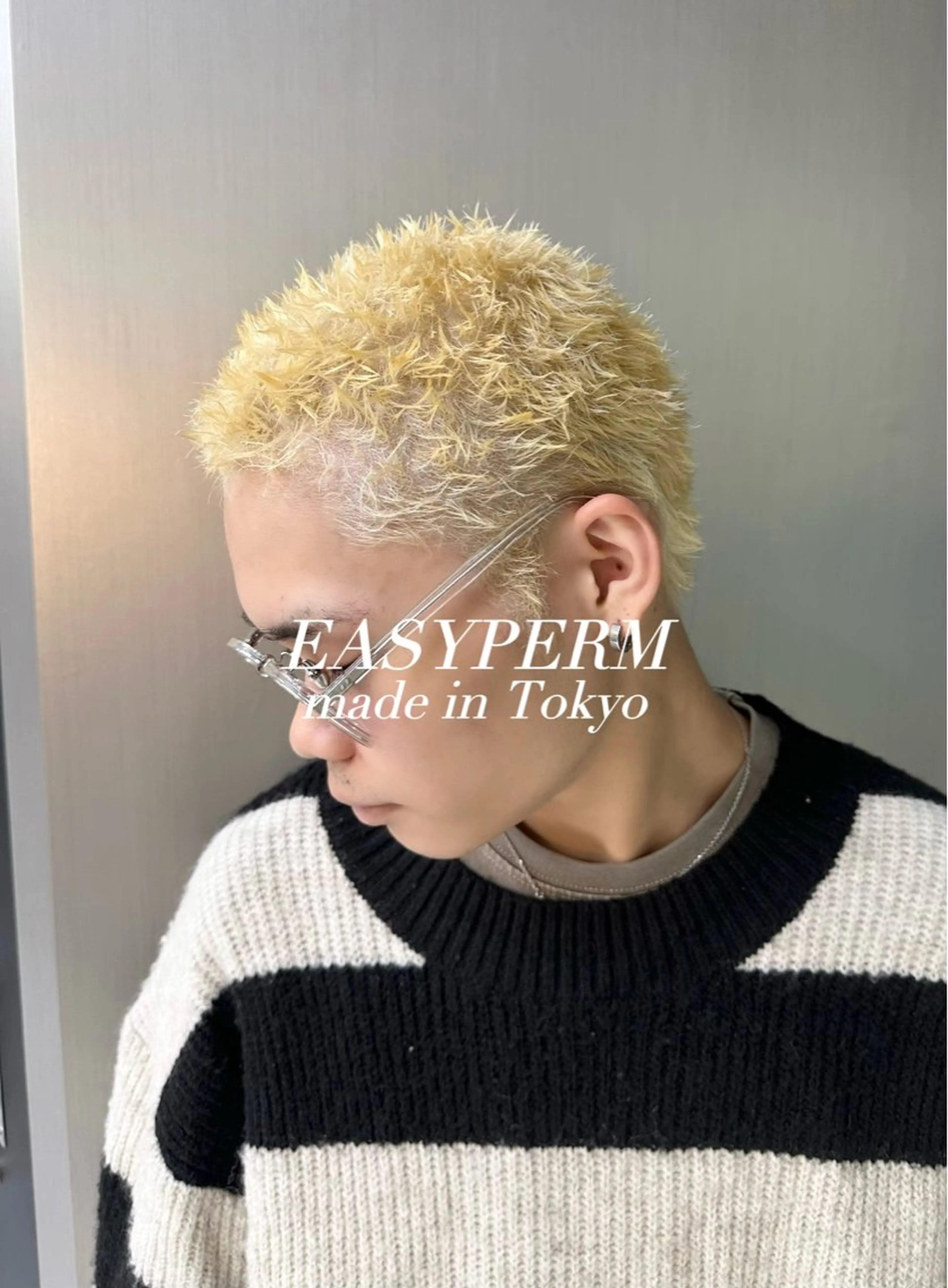 ショート カラー パーマ メンズ カット ヘアカラー パーマ 🔥メンズ/フェード 🔥表参道/谷のヘアスタイル