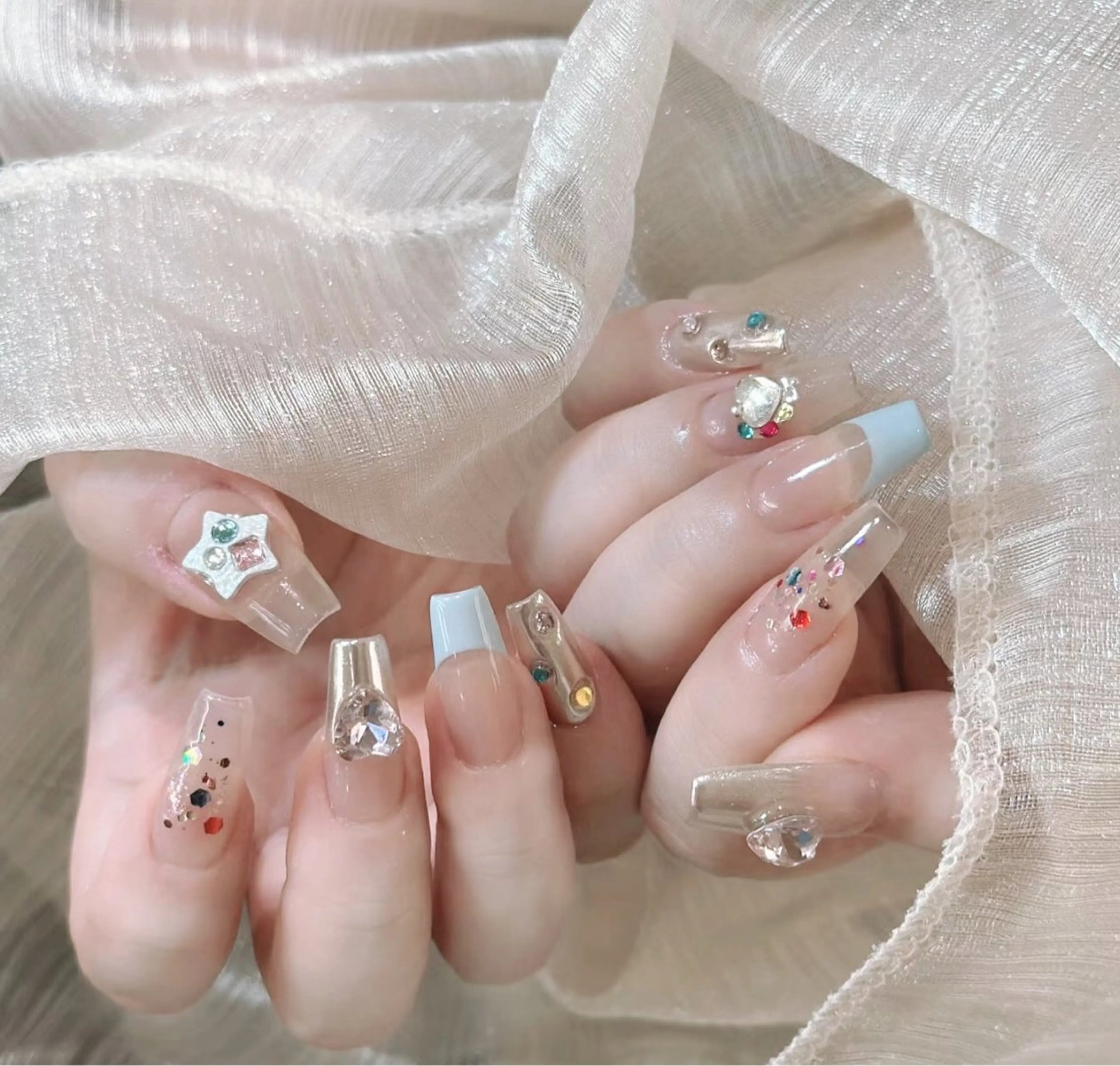 ネイル 長さ出し フレンチネイル グラデーション マグネットネイル マグネットフレンチ ハンドネイル ハンドケア ⭐️Dreamy Nail⭐️のネイルデザイン