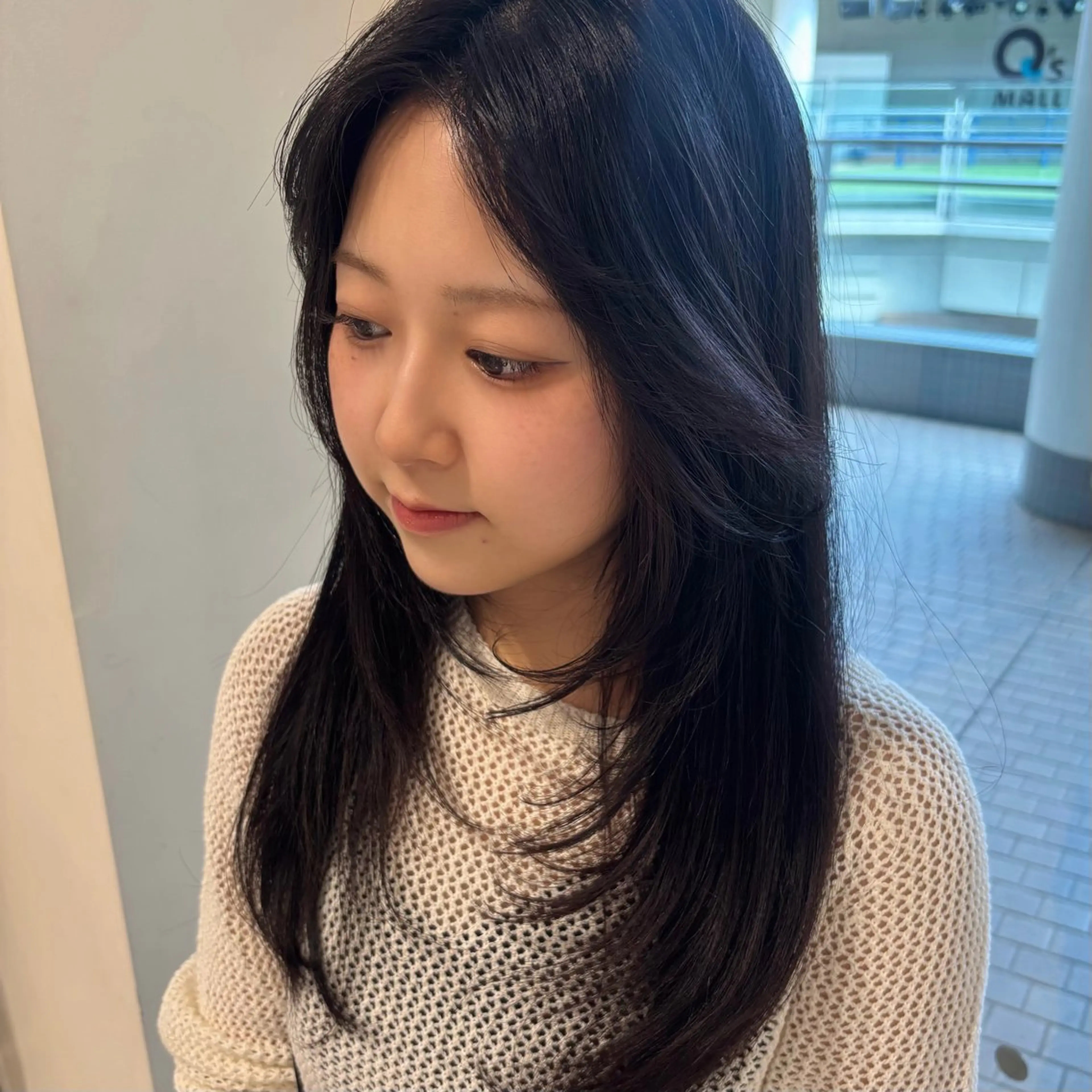 ロング 顔まわりレイヤー レイヤーカット カット ktwo☆ 暗艶髪☆姫野琳のヘアスタイル