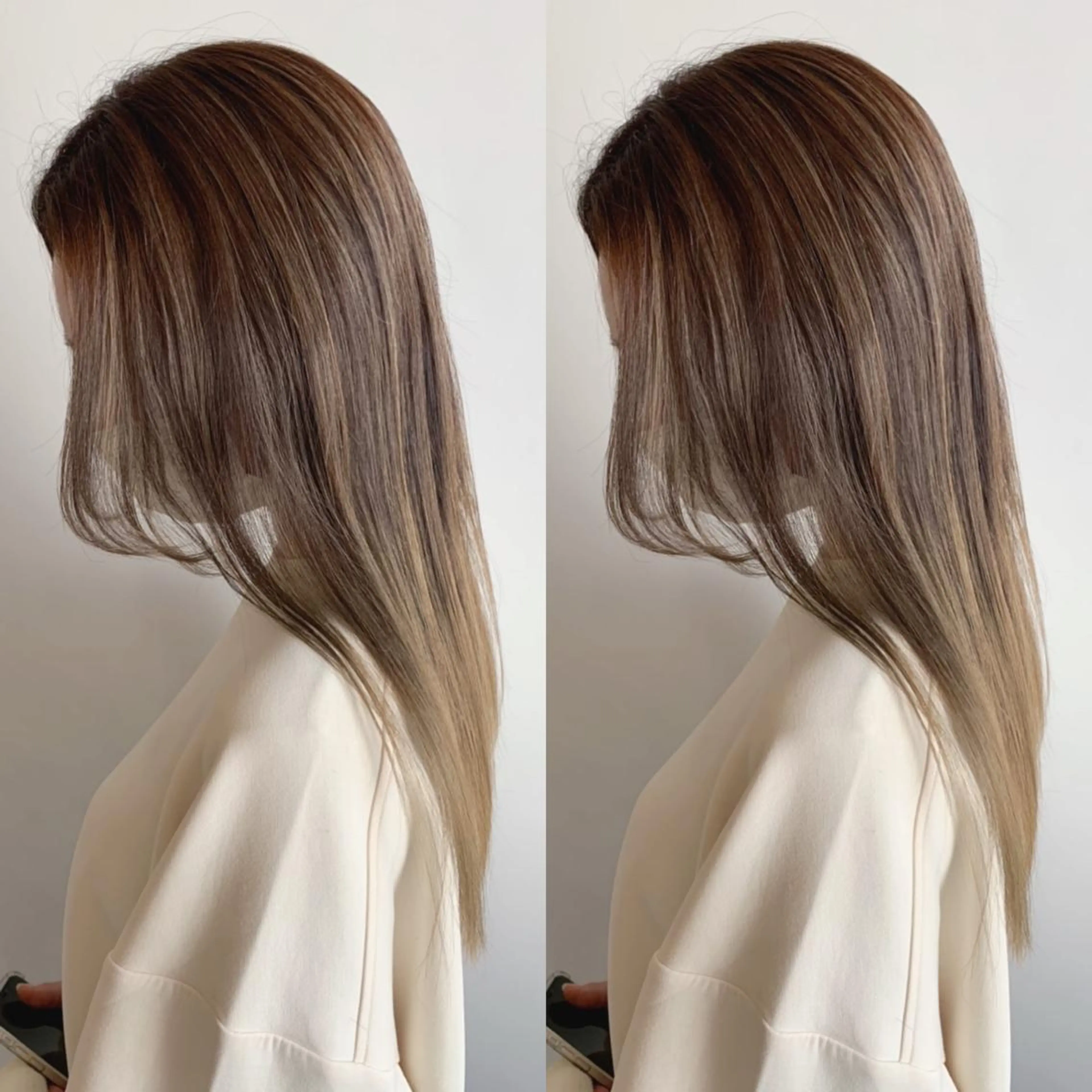 ロング 髪質改善 貸切サロンのヘアスタイル
