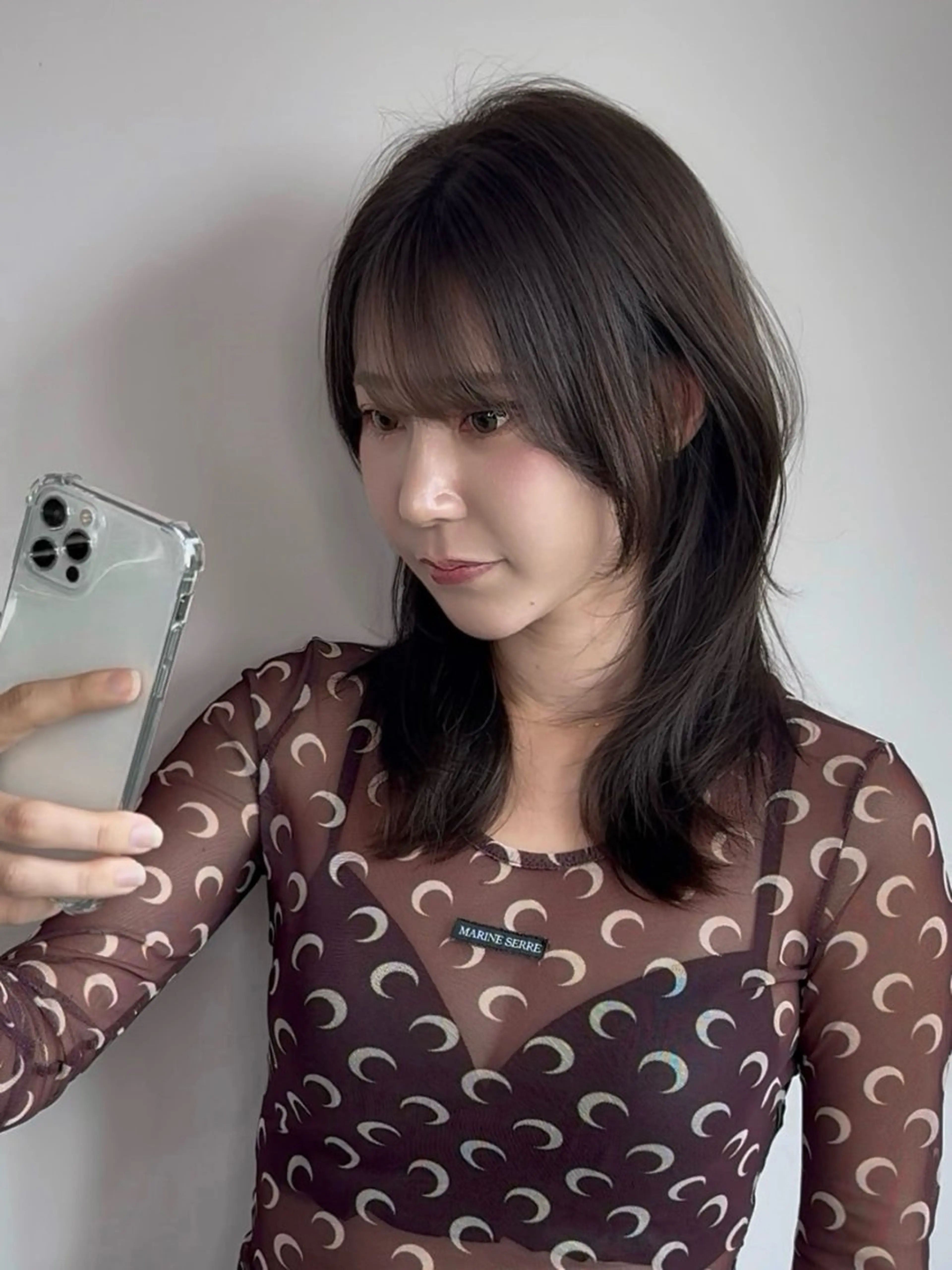 ミディアム カラー アッシュ ブリーチ 透明感カラー ダブルカラー グレージュ カット トリートメント 日韓レイヤー🇰🇷 艶カラー/ナカネのヘアスタイル