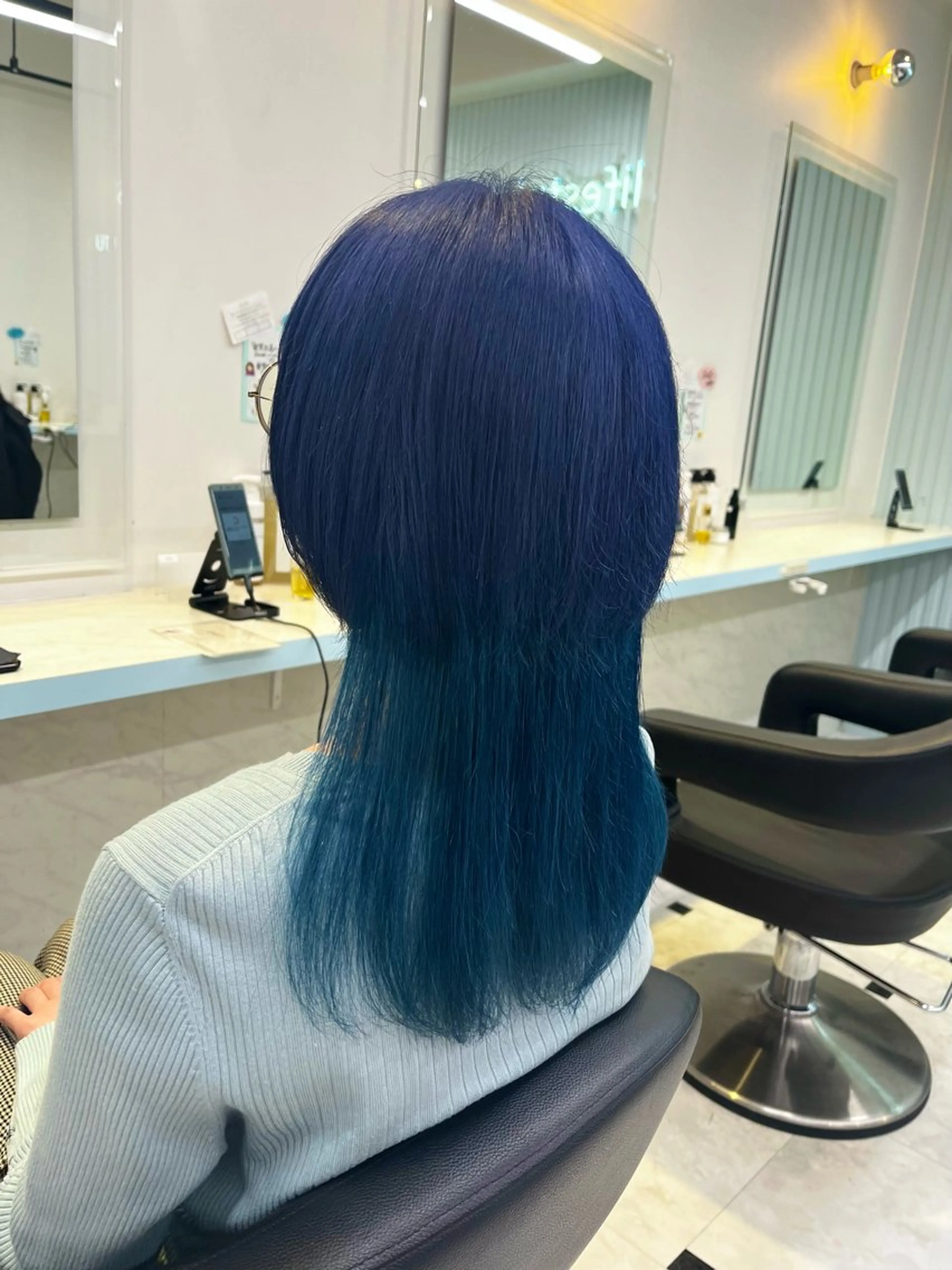 ロング カラー アクアカラー ブルーカラー ラベンダーカラー ヘアカラー ブリーチカラー 🩵MIZUKIのヘアスタイル