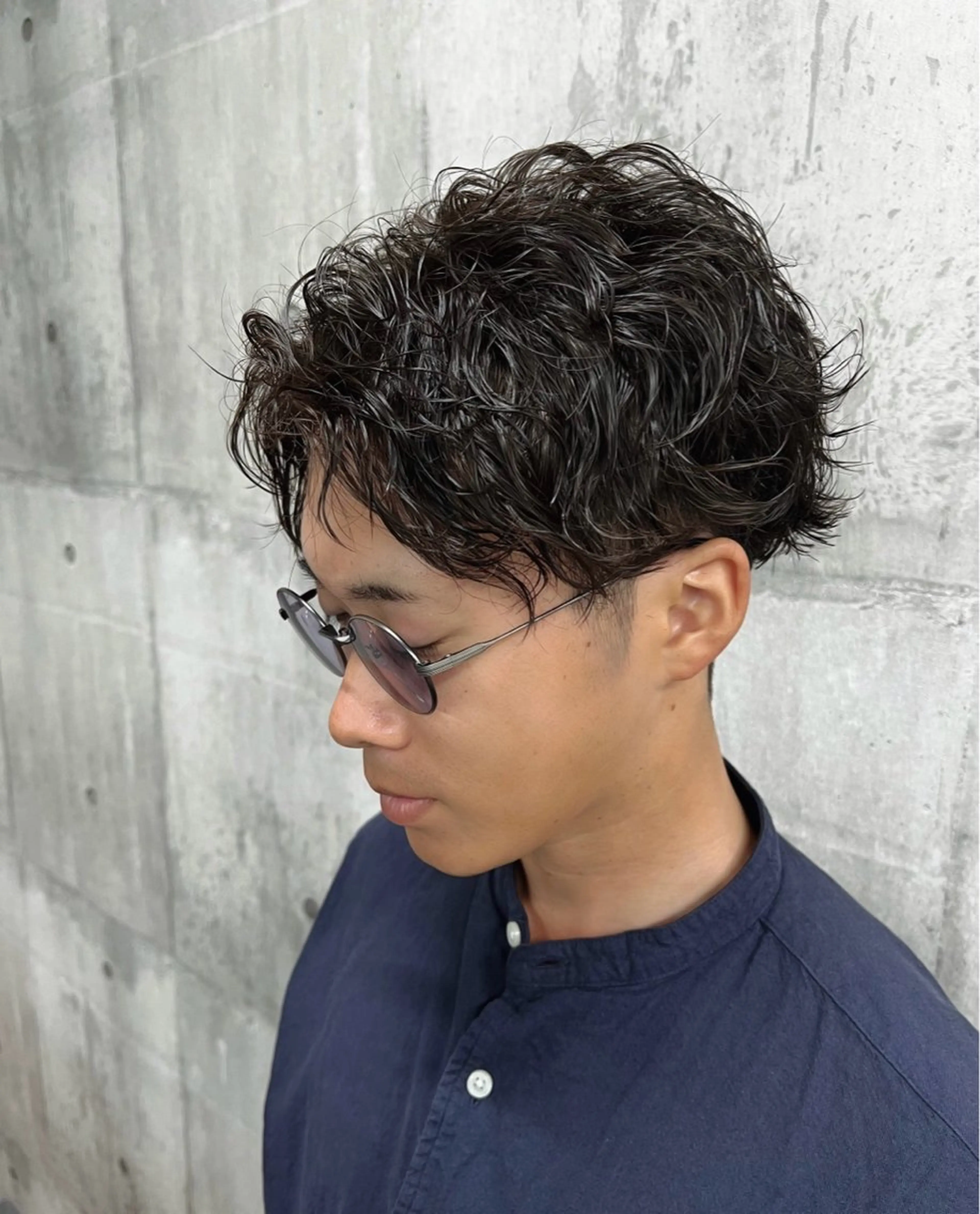 ショート カラー パーマ メンズ カット パーマ newi ナカノのヘアスタイル