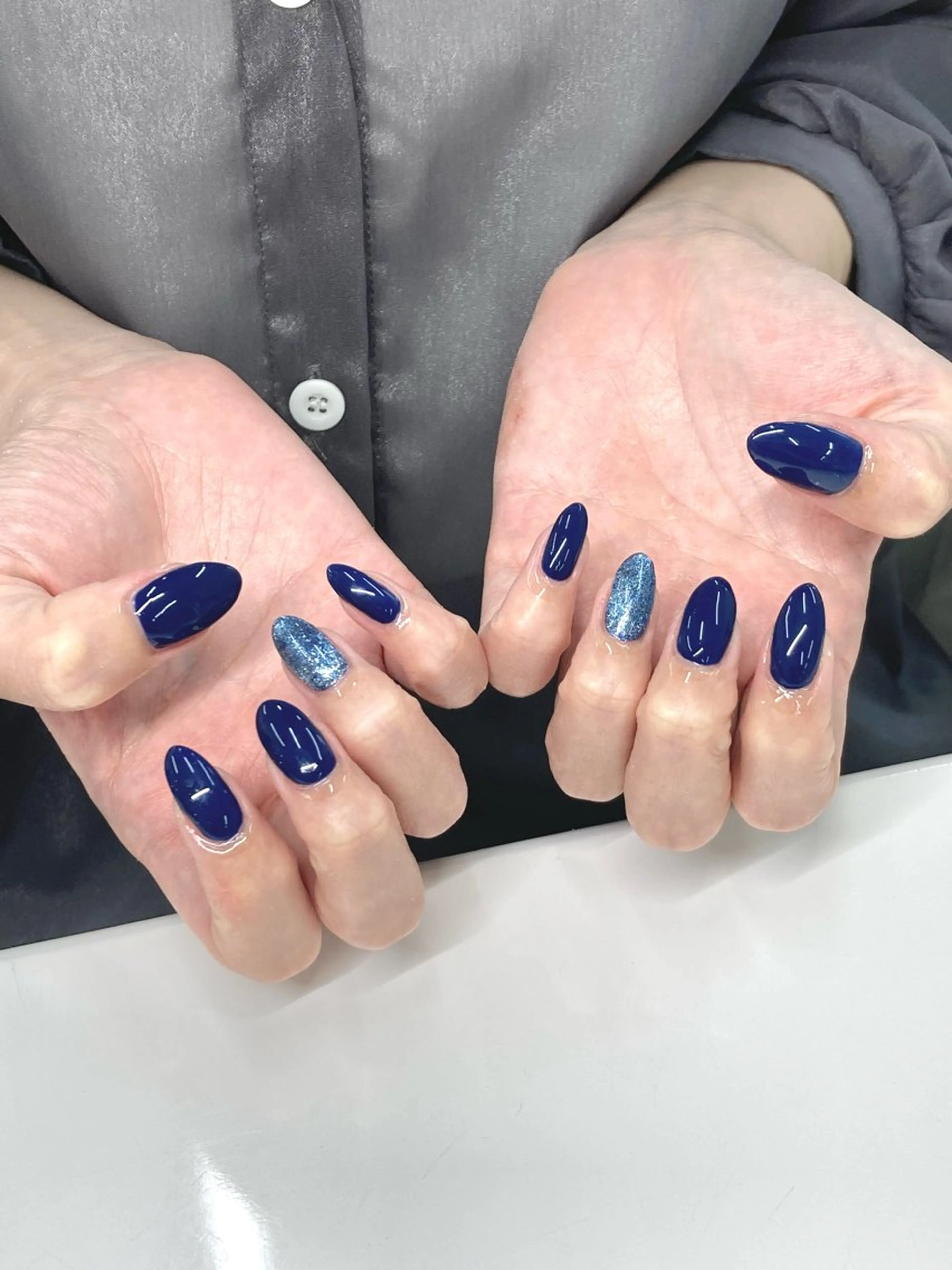 ネイル ブルー ワンカラーネイル Nail Total beauty salon Laki所属・佐々木 優花のネイルデザイン