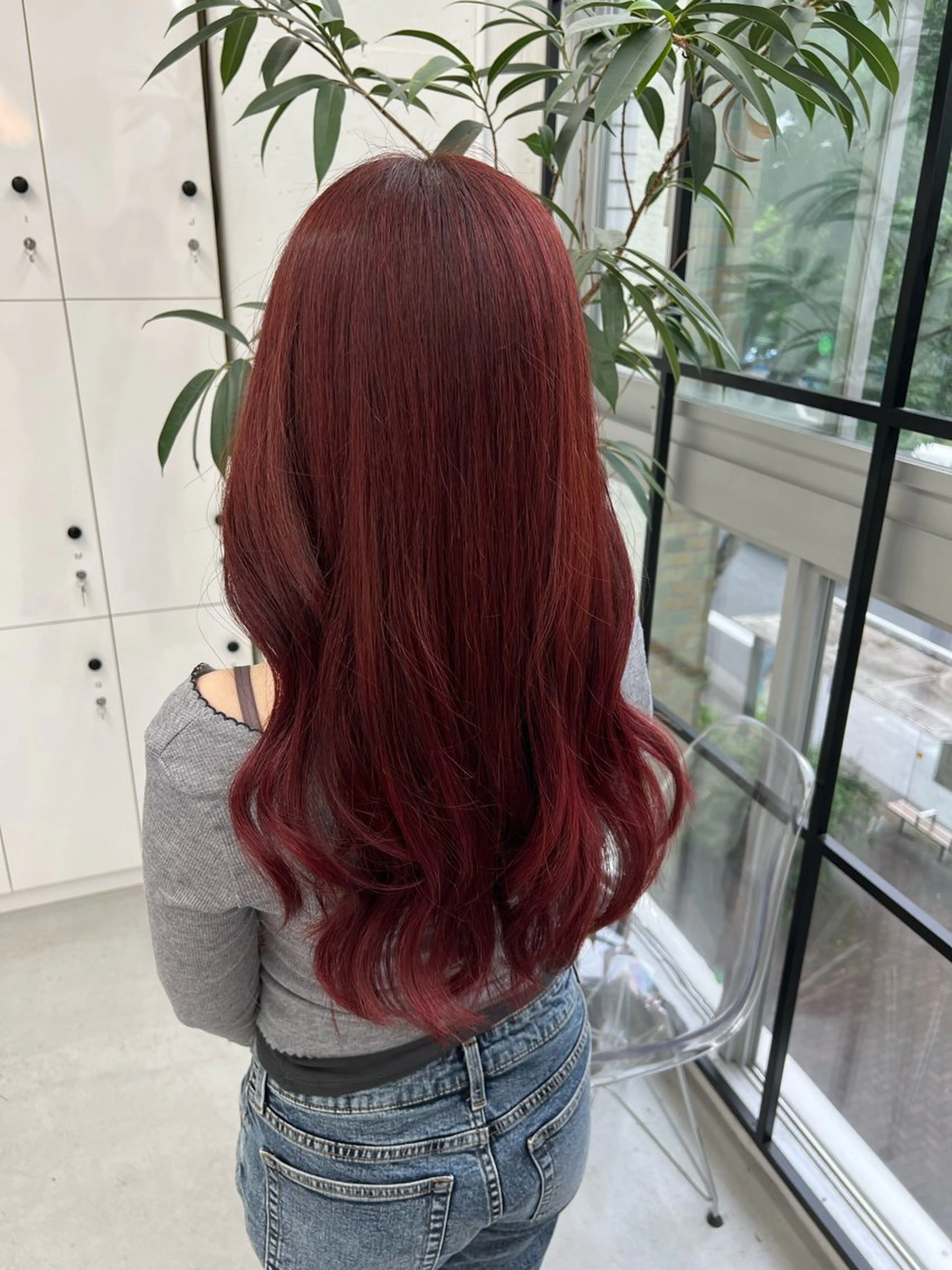 ロング カラー 透明感カラー レッドカラー 髪質改善 トリートメント ヘアカラー トリートメント あすか JILLSTUDIOのヘアスタイル