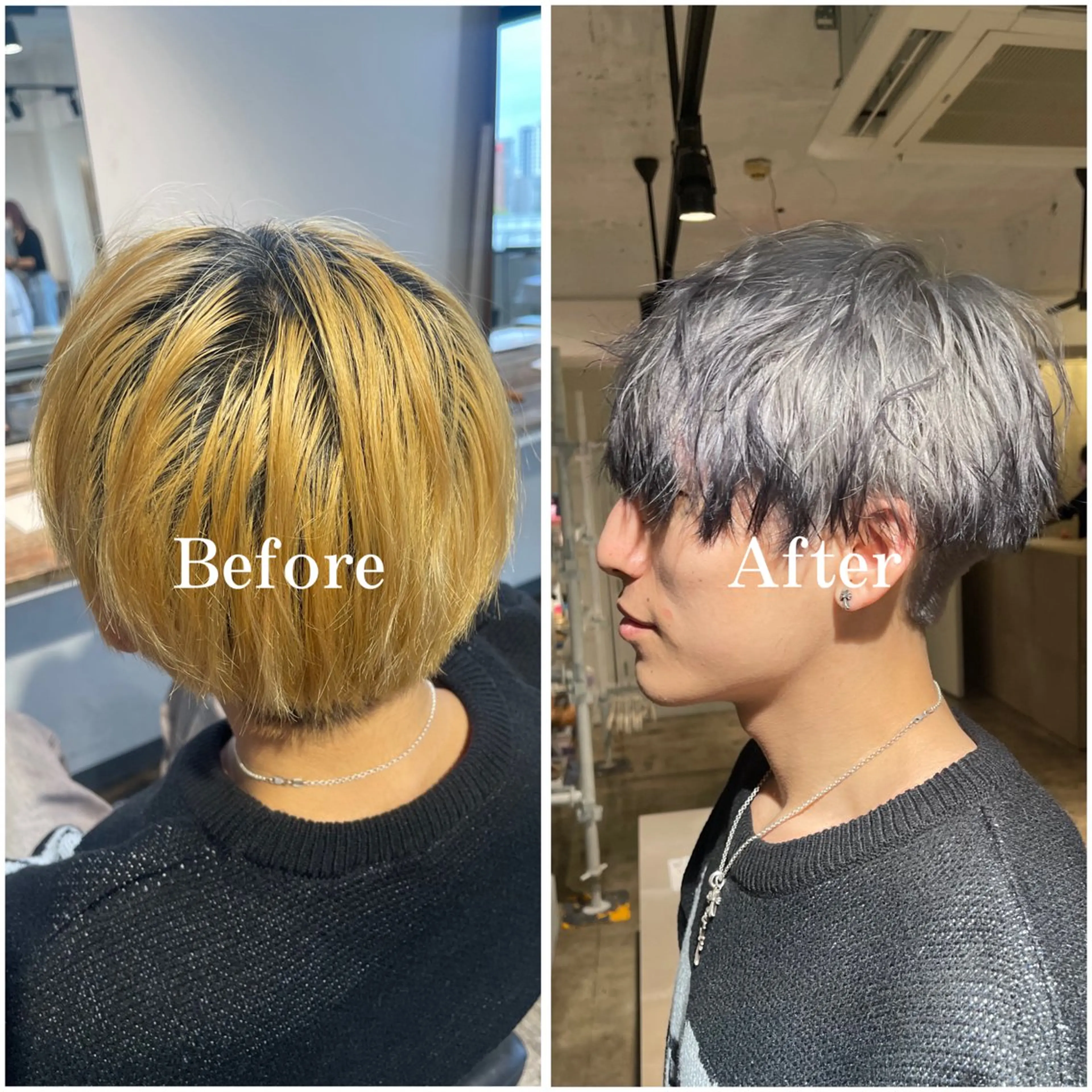 カラー メンズ メンズブリーチ メンズハイトーン ブリーチ デザインカラー ハイトーンカラー ヘアカラー ムラ修正/ ハイトーン💖Riaのヘアスタイル