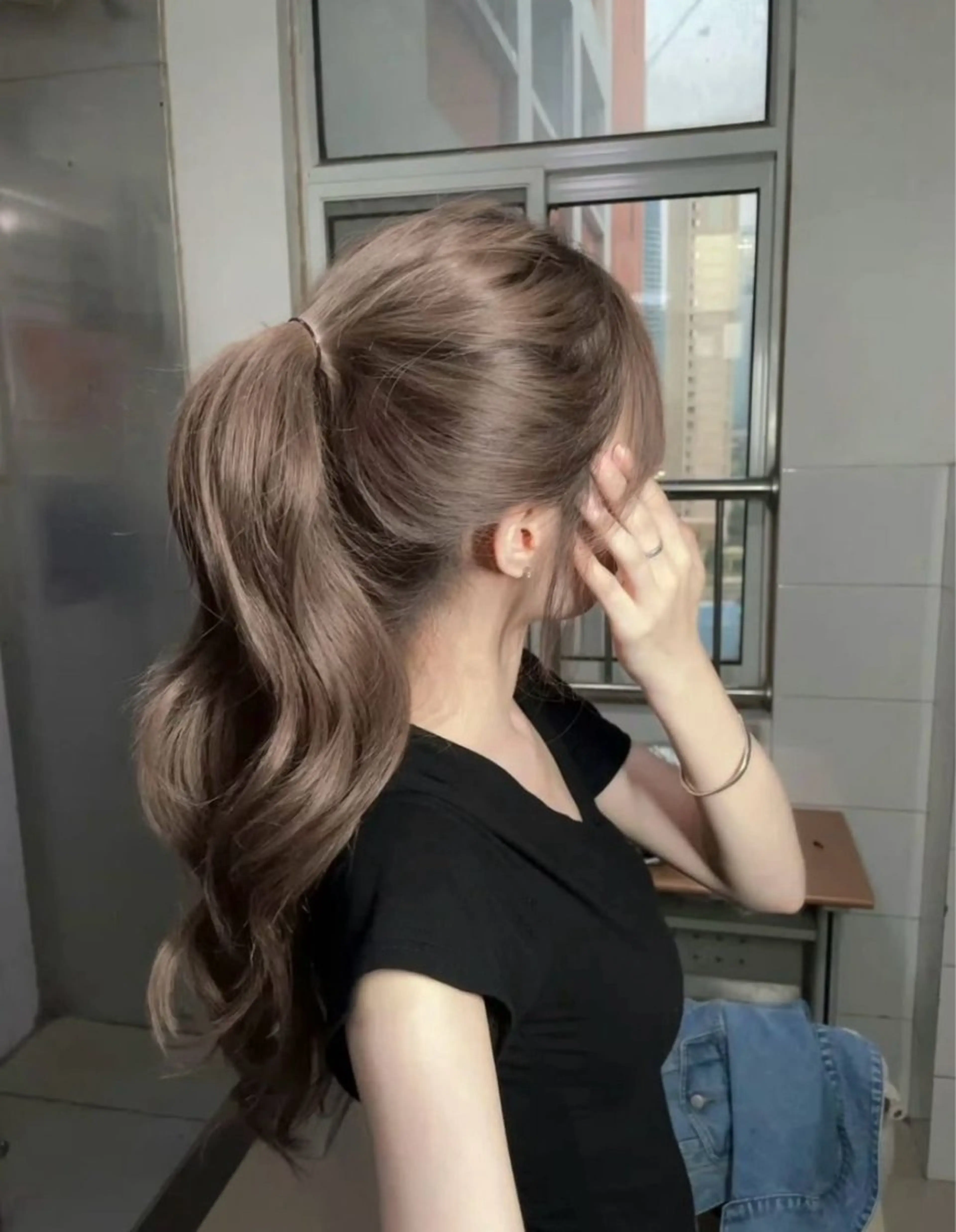 セミロング カラー ヘアアレンジ Salowin原宿ash所属・‎🤍透明感×艶髪 ‎🤍maki🎀のヘアスタイル