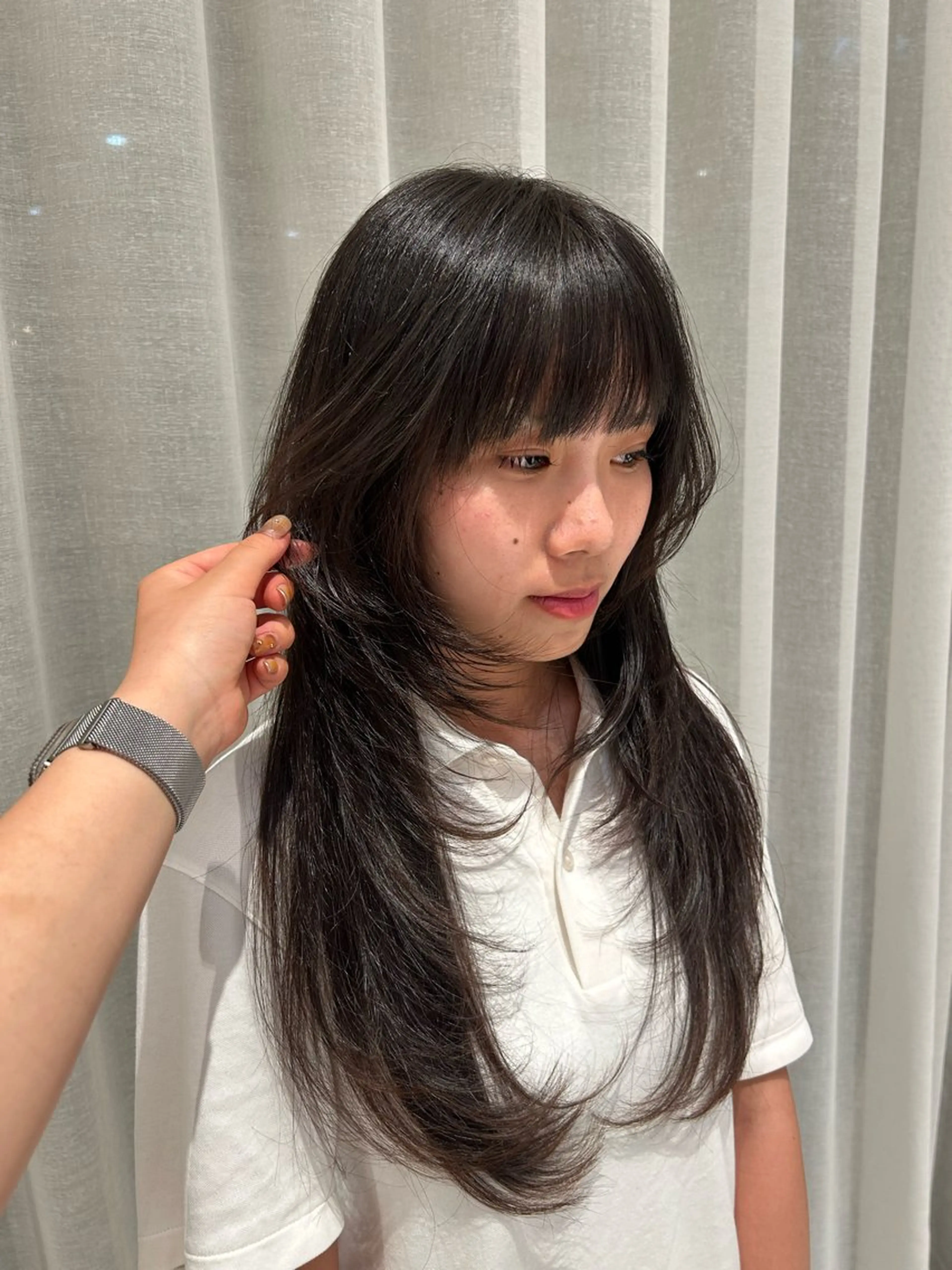 ロング ハッシュカット MIKA/ボブ/ レイヤー/艶カラーのヘアスタイル